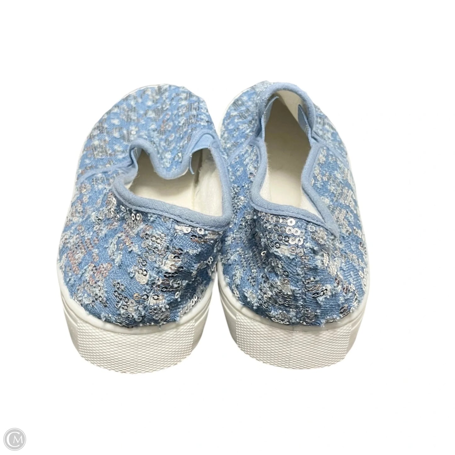 Shoes Sneakers By Cato In Blue & Silver, Size: 10