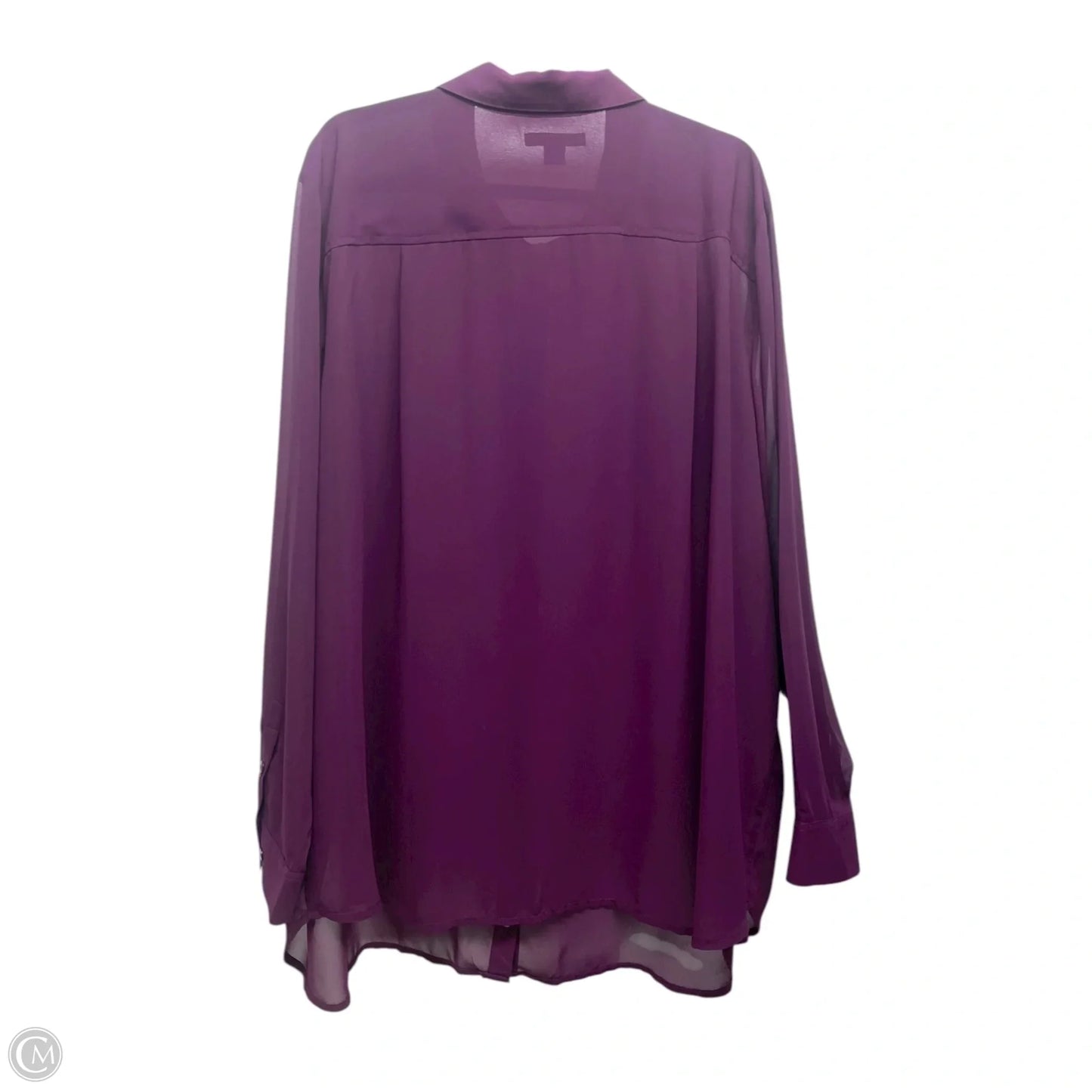 Top Long Sleeve Basic By Roamans In Purple, Size: 4x