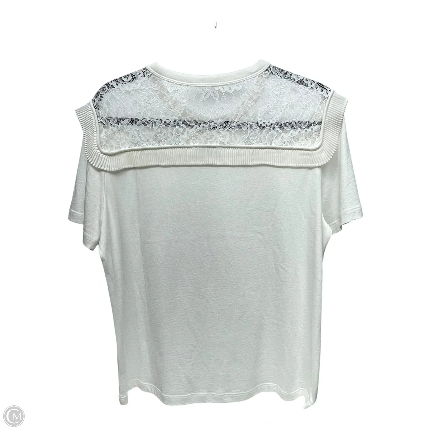 Top Short Sleeve Designer By Sandro In Ivory, Size: L