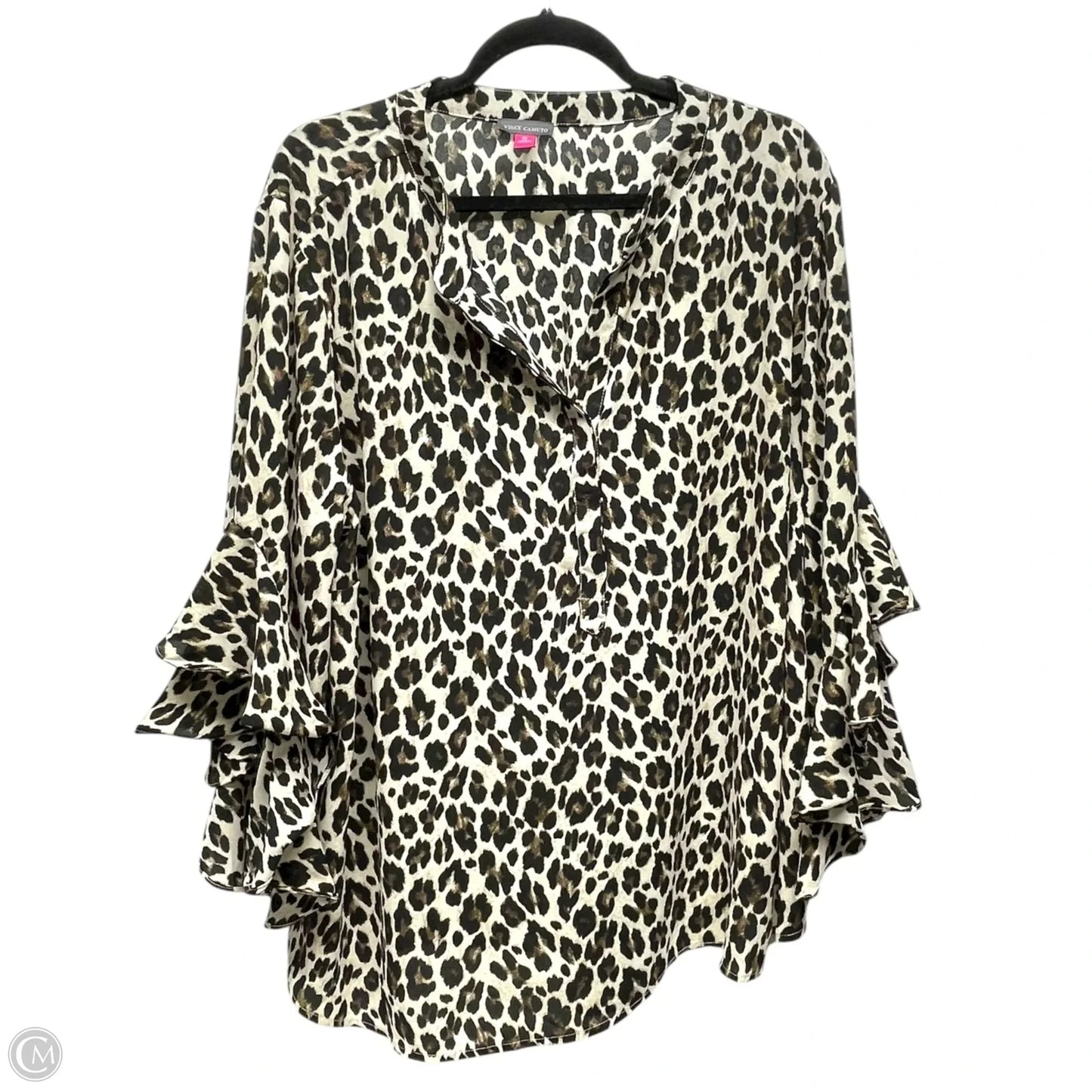 Top Long Sleeve By Vince Camuto In Animal Print, Size: 2x
