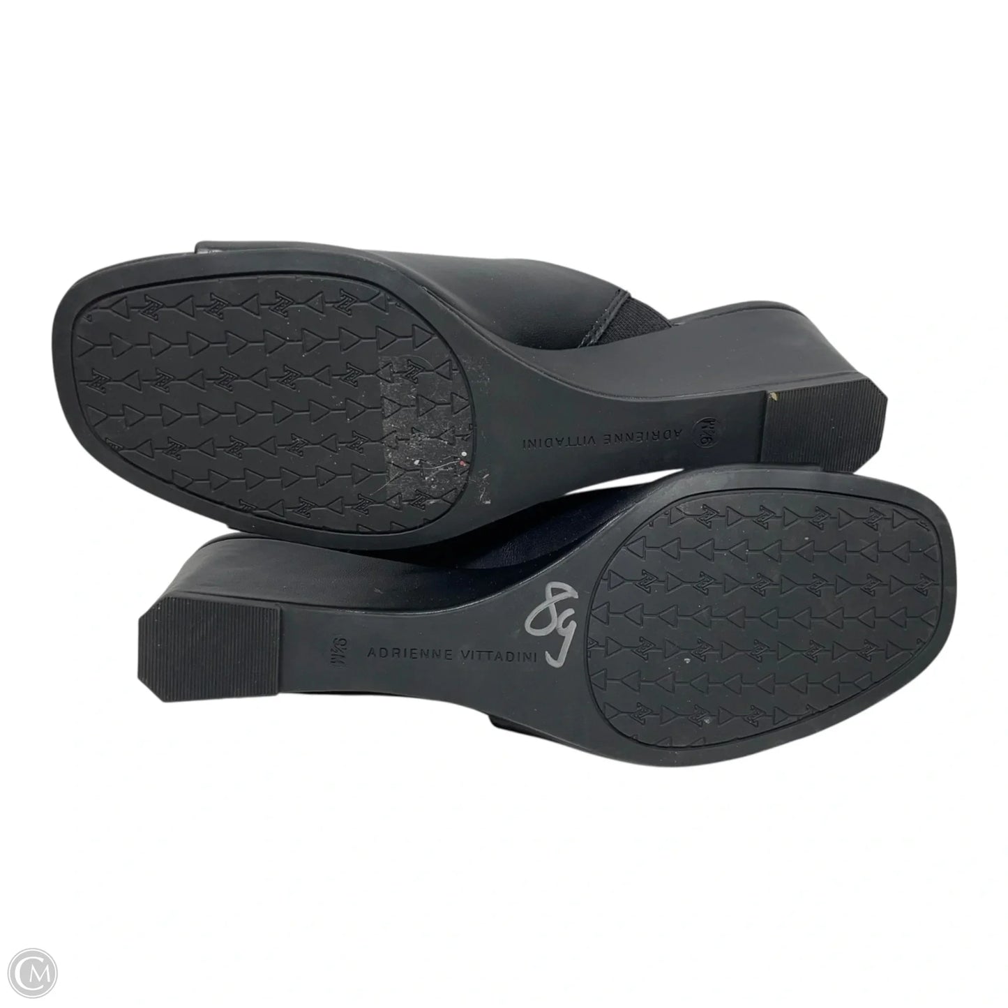 Sandals Heels Wedge By Adrienne Vittadini In Black, Size: 9.5
