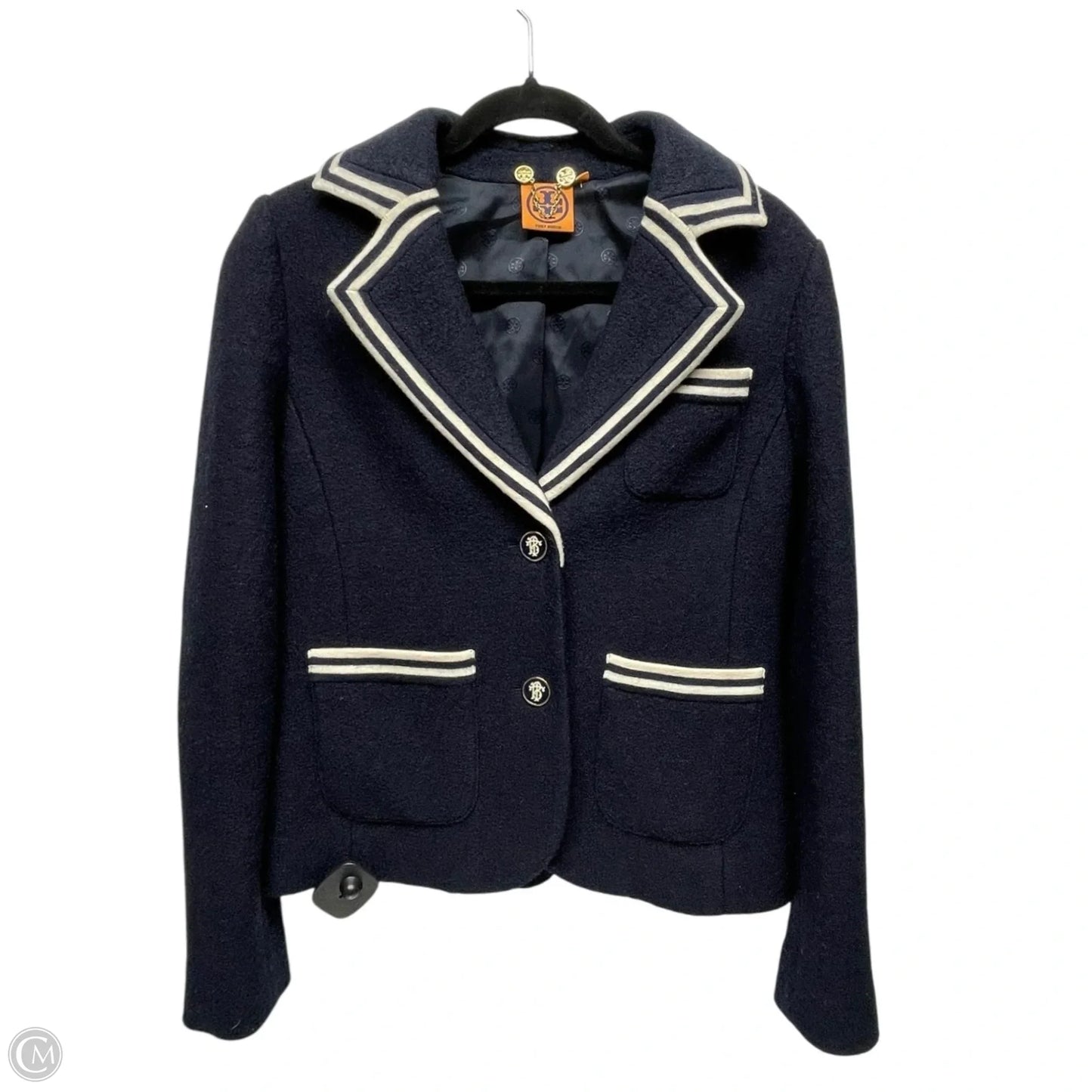 Blazer Designer By Tory Burch In Navy, Size: S