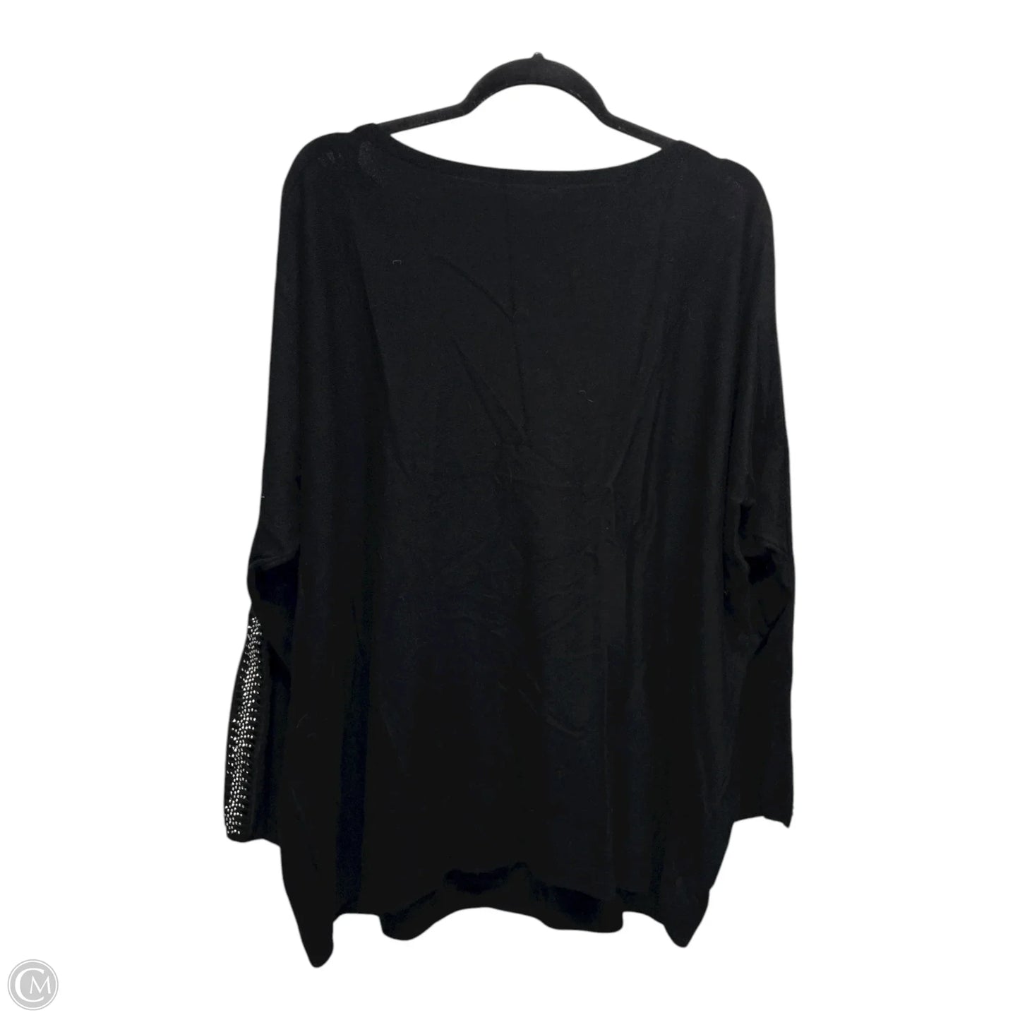 Sweater By Milano In Black & Silver, Size: 2x