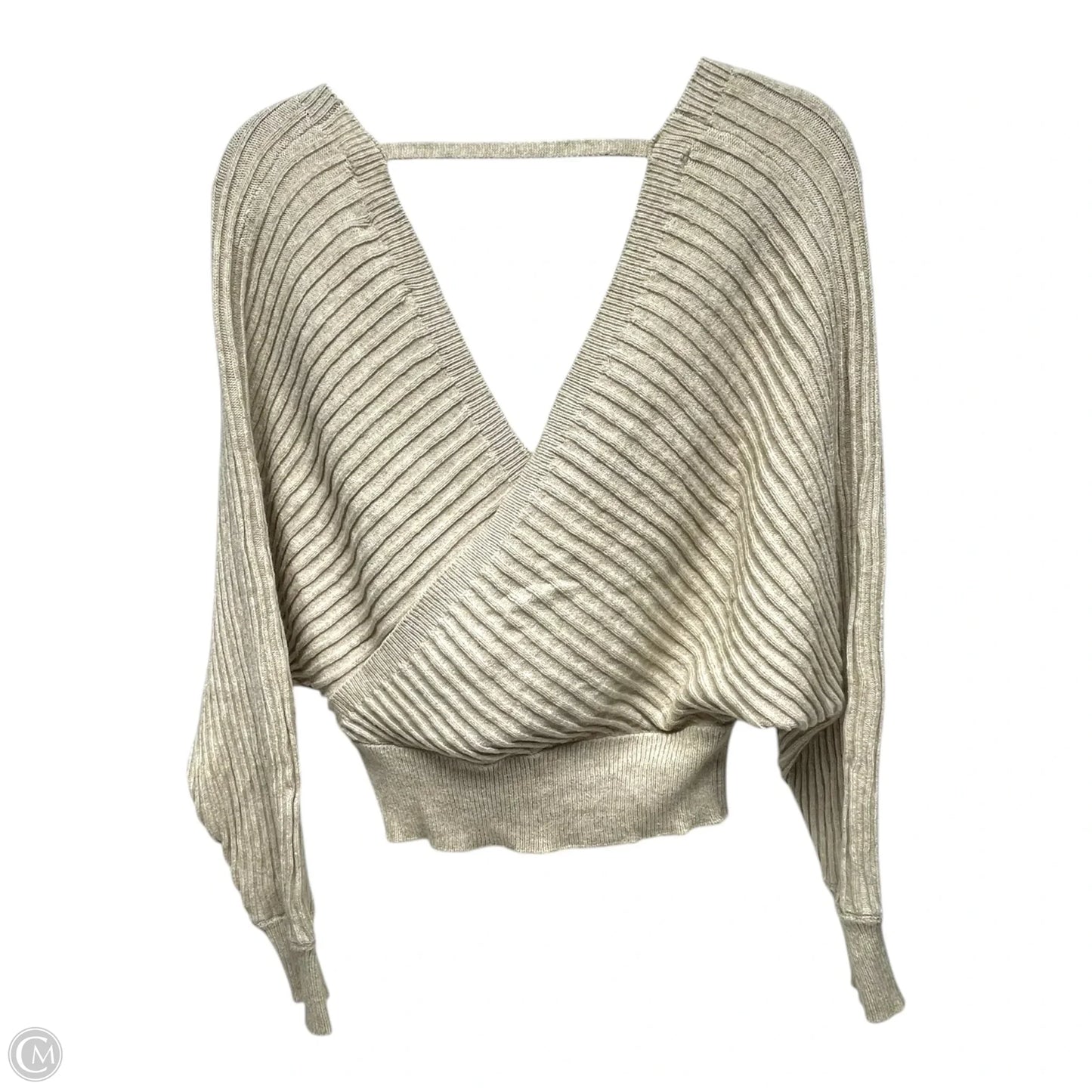 Sweater Short Sleeve By Poof In Beige, Size: L