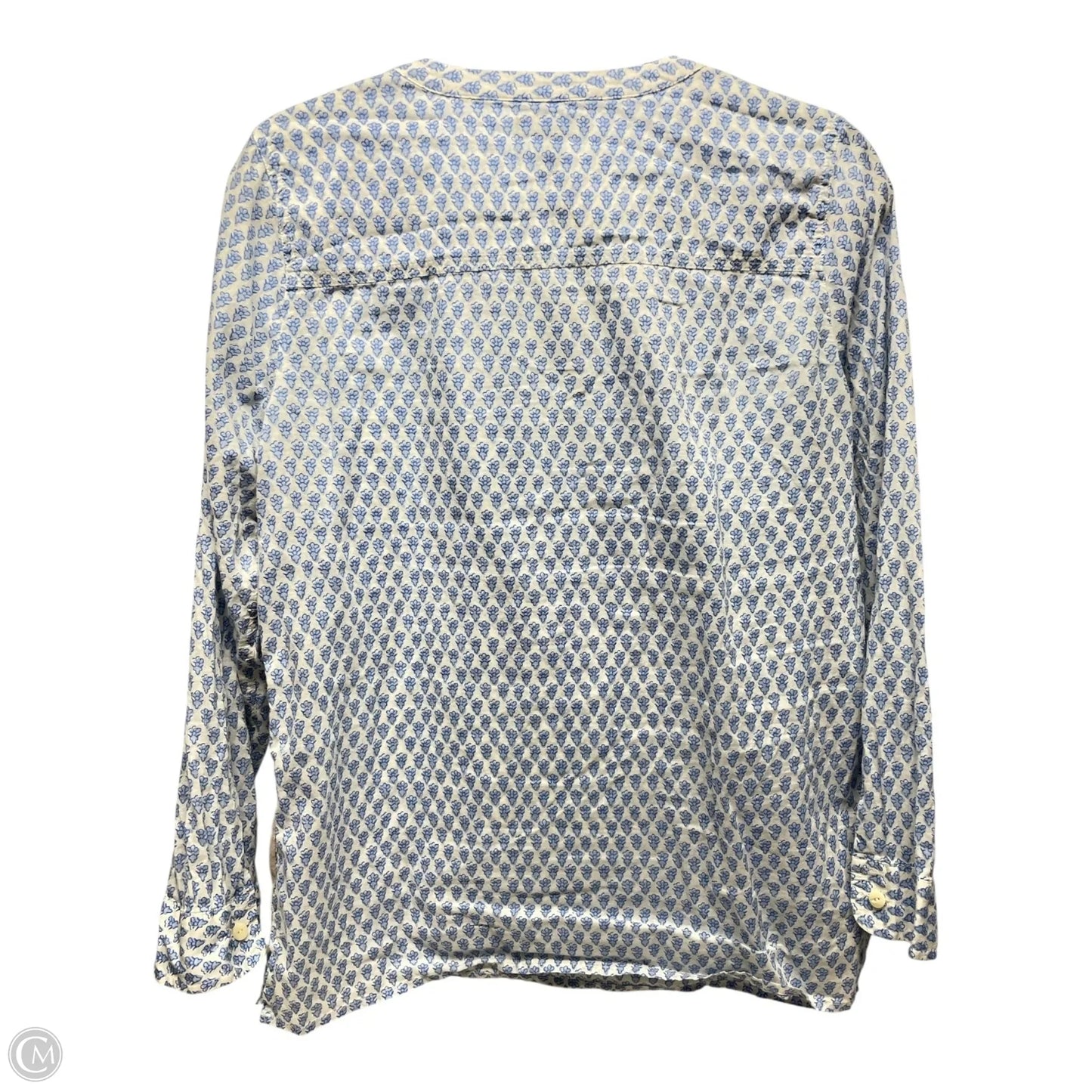 Top Long Sleeve By J. Crew In Blue & White, Size: 6