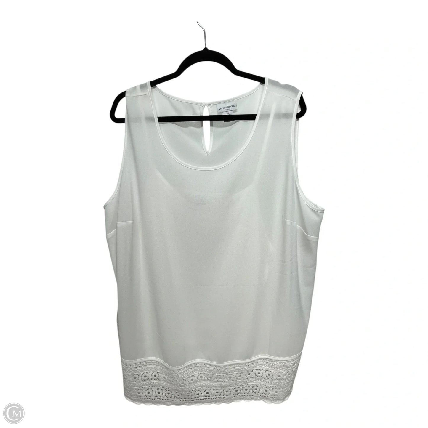 Top Sleeveless By Liz Claiborne In White, Size: 1x