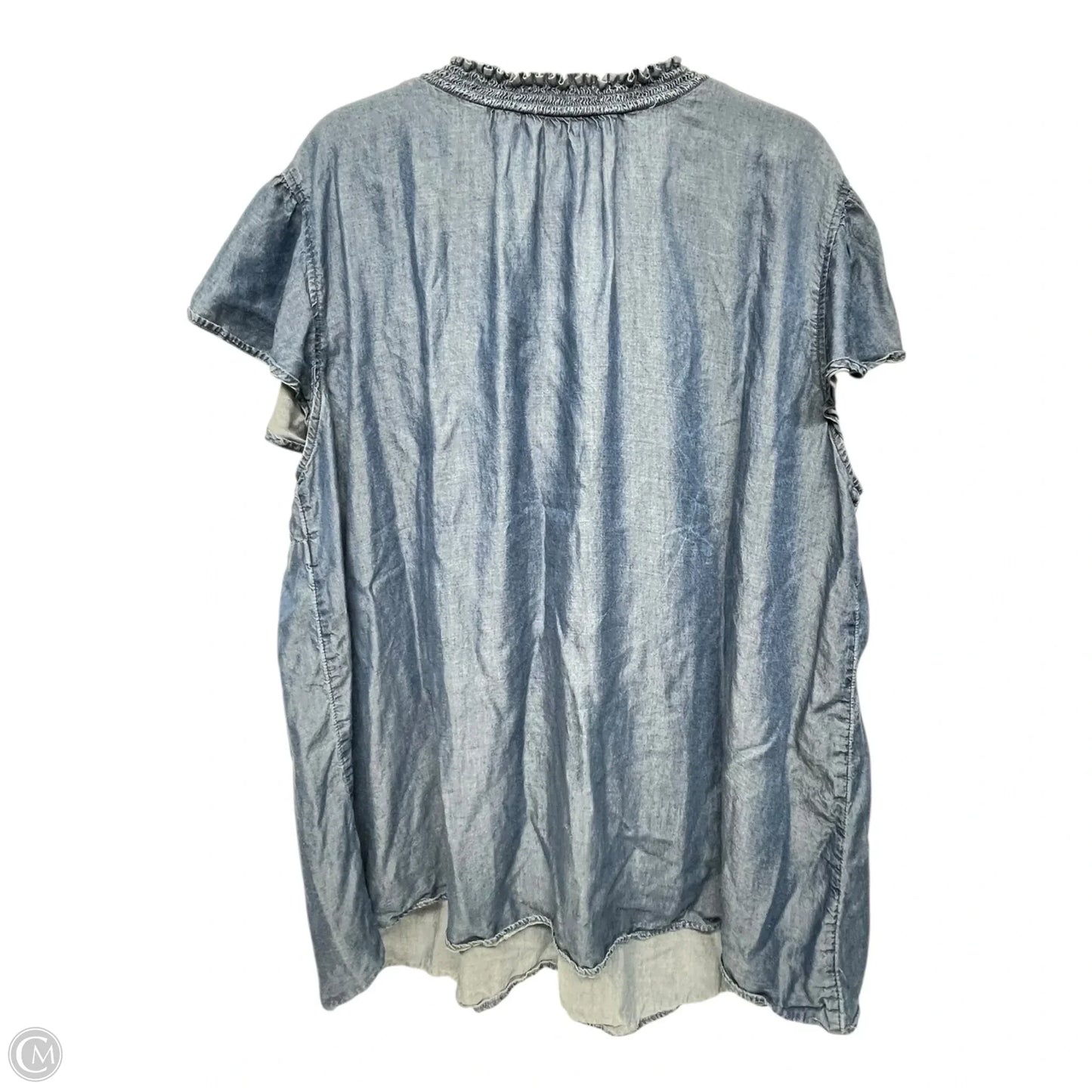 Top Short Sleeve By Evri In Blue, Size: 4x
