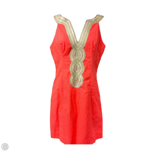 Dress Designer By Lilly Pulitzer In Orange & Silver, Size: 0