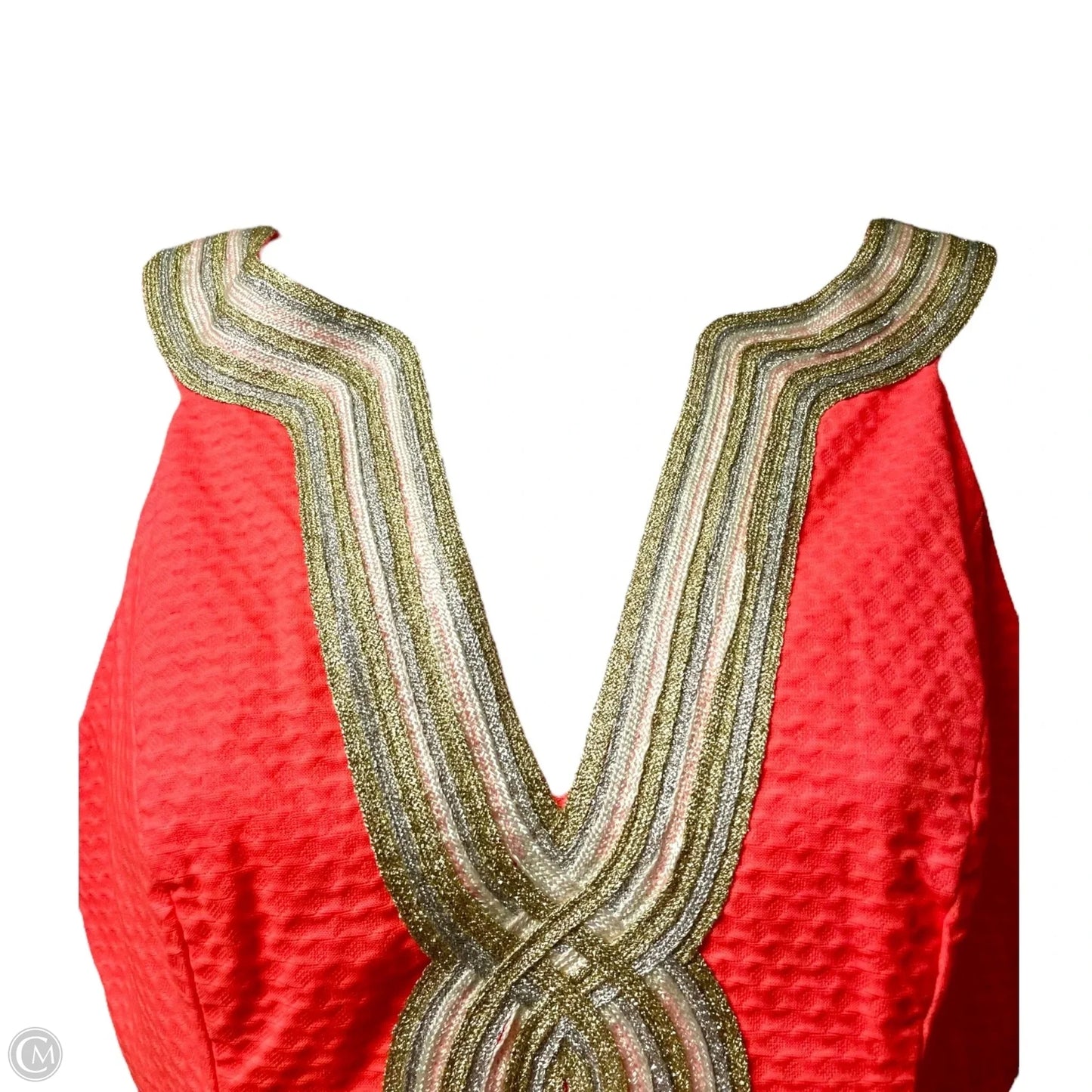 Dress Designer By Lilly Pulitzer In Orange & Silver, Size: 0