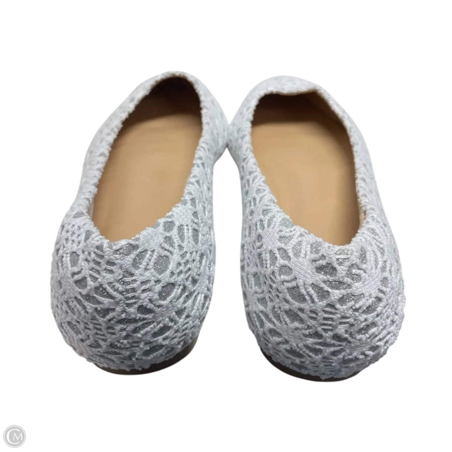 Shoes Flats By Clothes Mentor In Grey & White, Size: 7.5