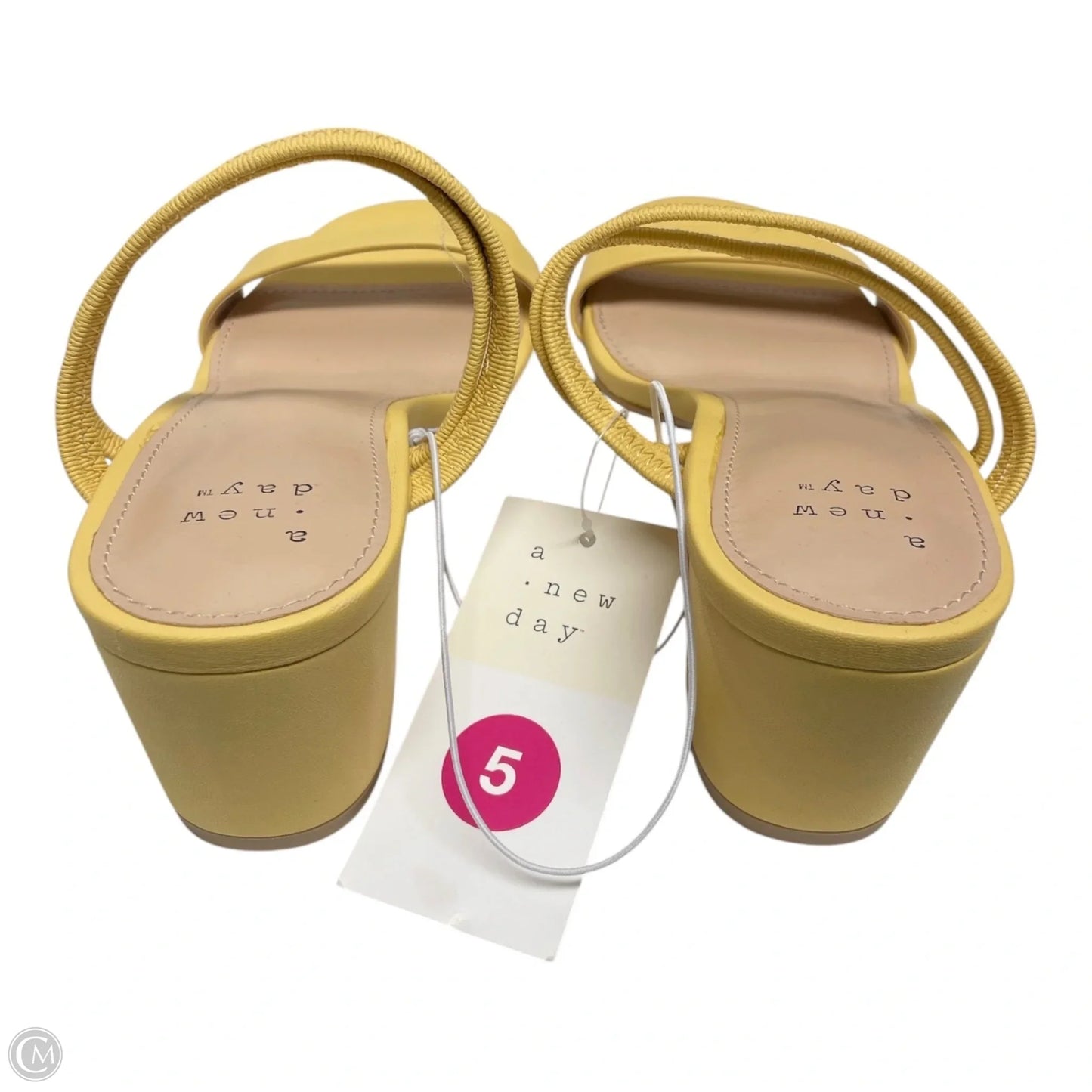 Sandals Heels Block By A New Day In Yellow, Size: 5