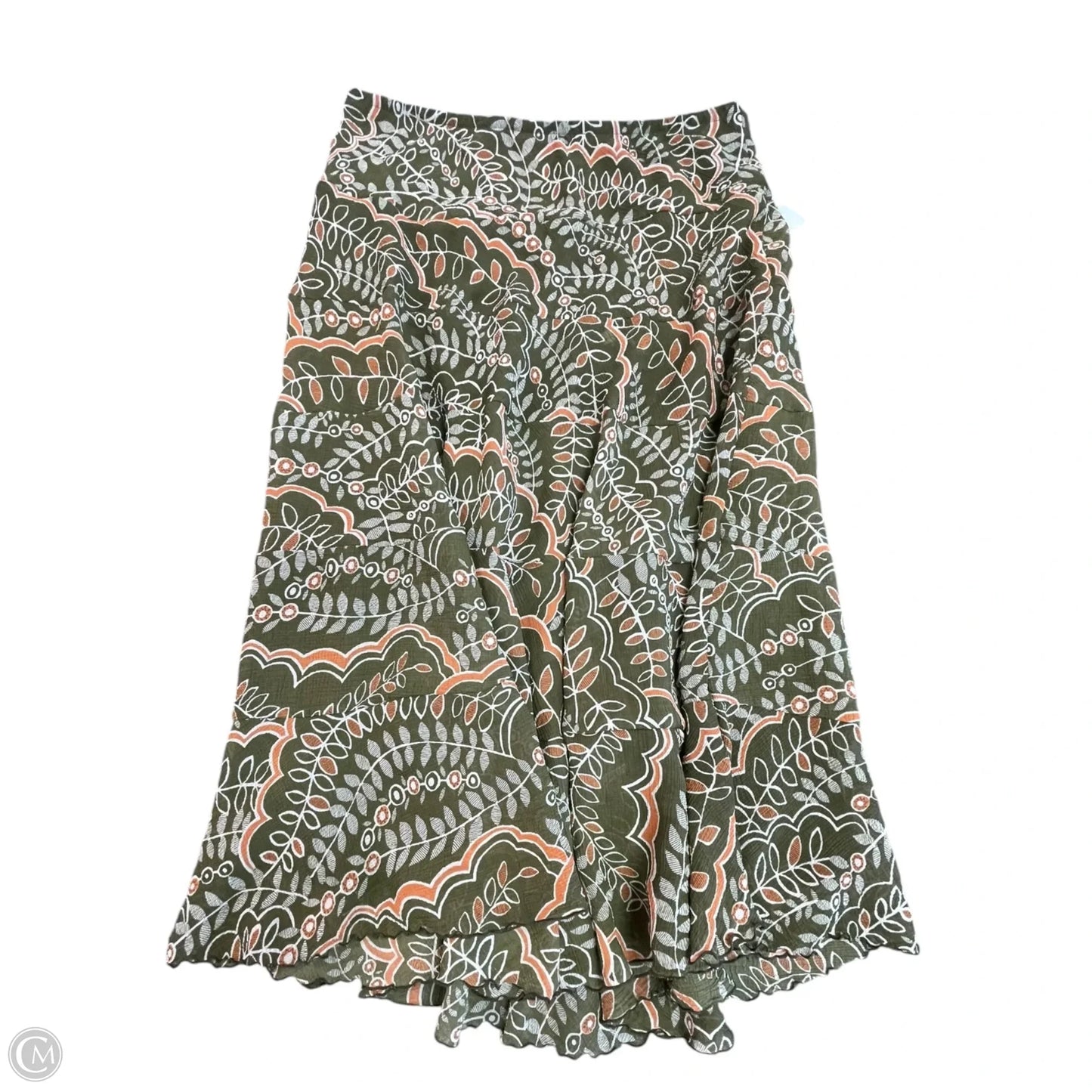 Skirt Maxi By Hearts Of Palm In Green & Orange, Size: 14