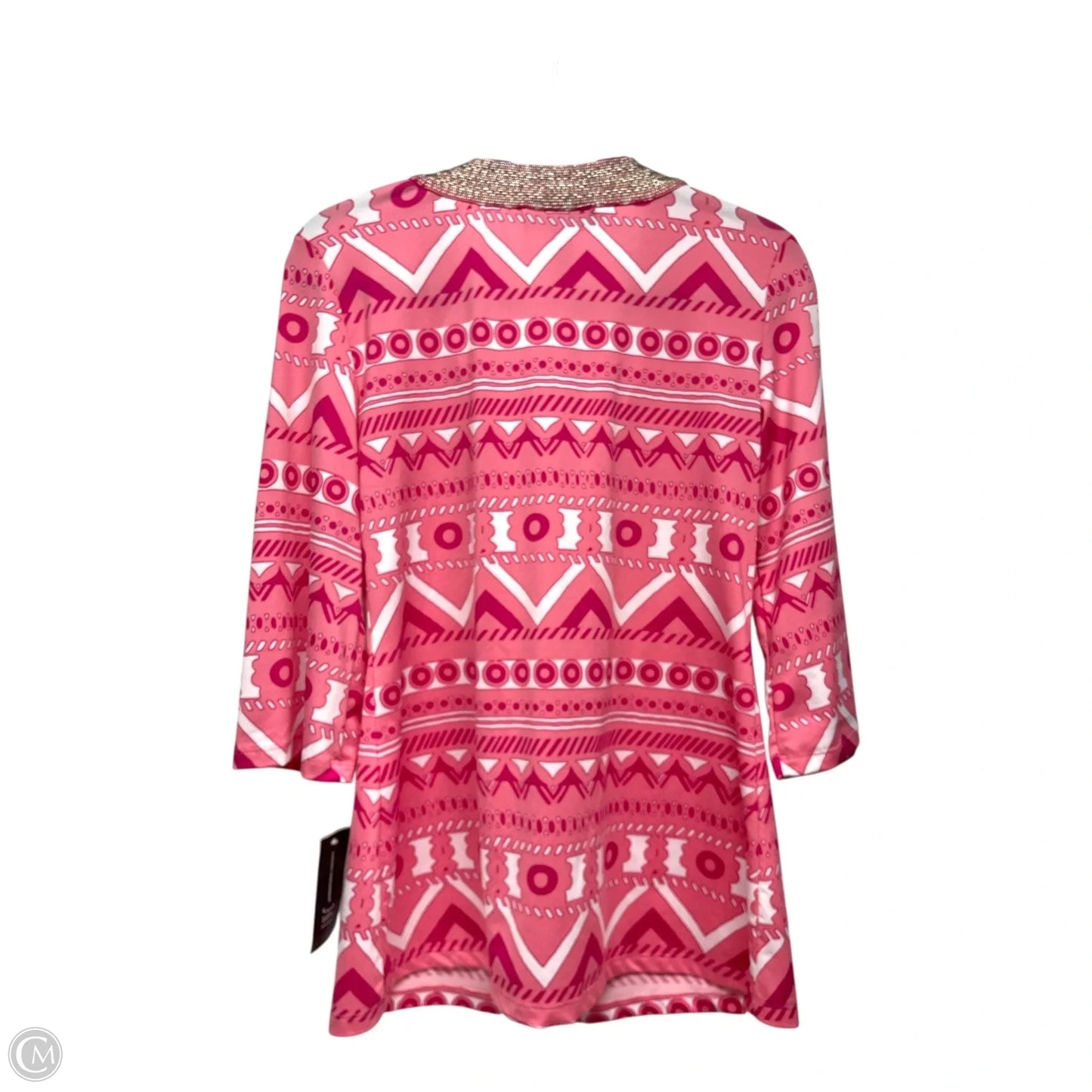 Top 3/4 Sleeve By International Concepts In Pink, Size: M