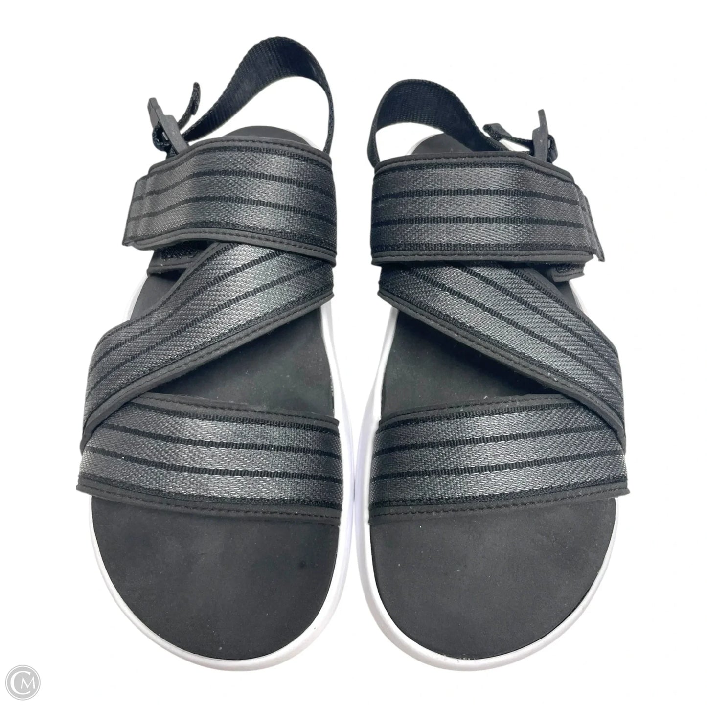 Sandals Flats By Adidas In Black & White, Size: 8