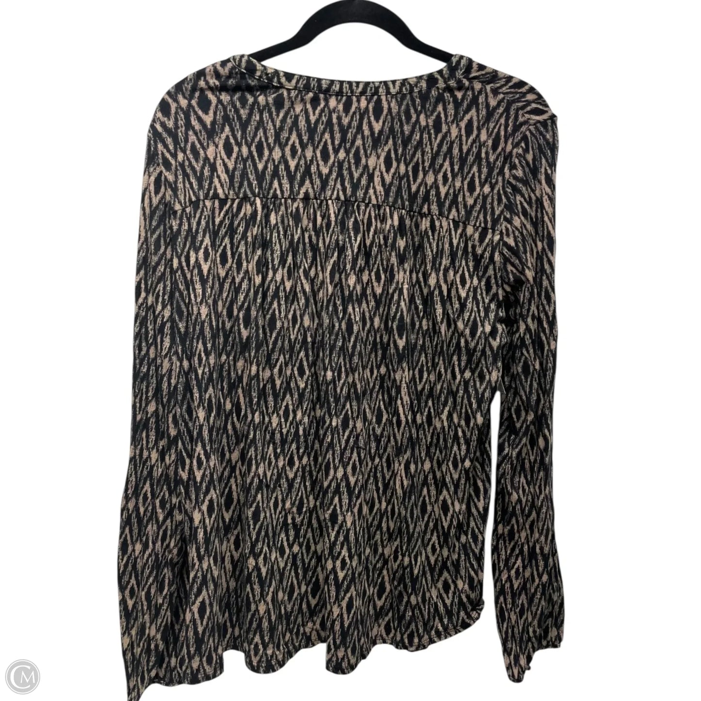 Top Long Sleeve By Lucky Brand In Black & Tan, Size: Xl