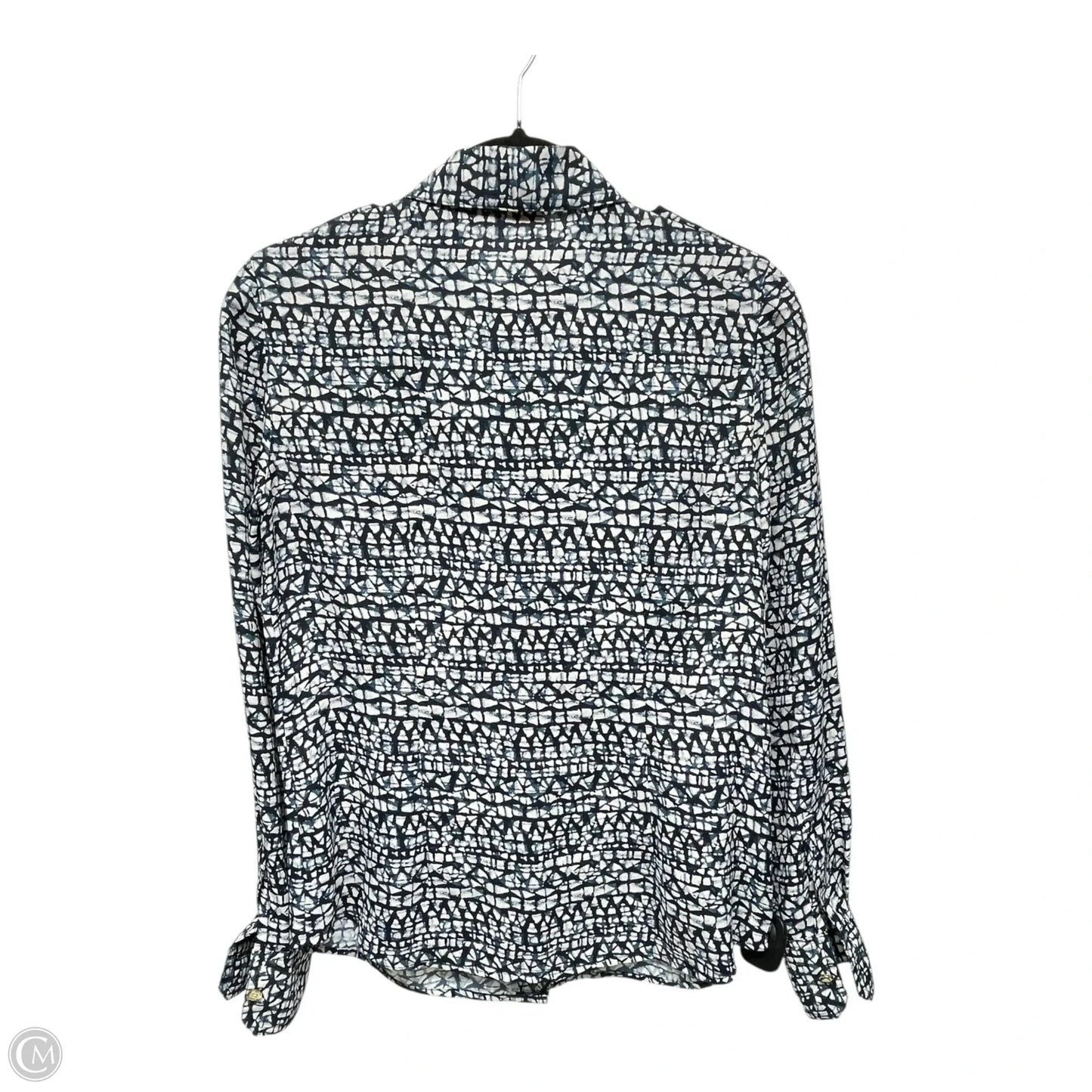 Blouse Designer By Tory Burch In Blue & White, Size: 2