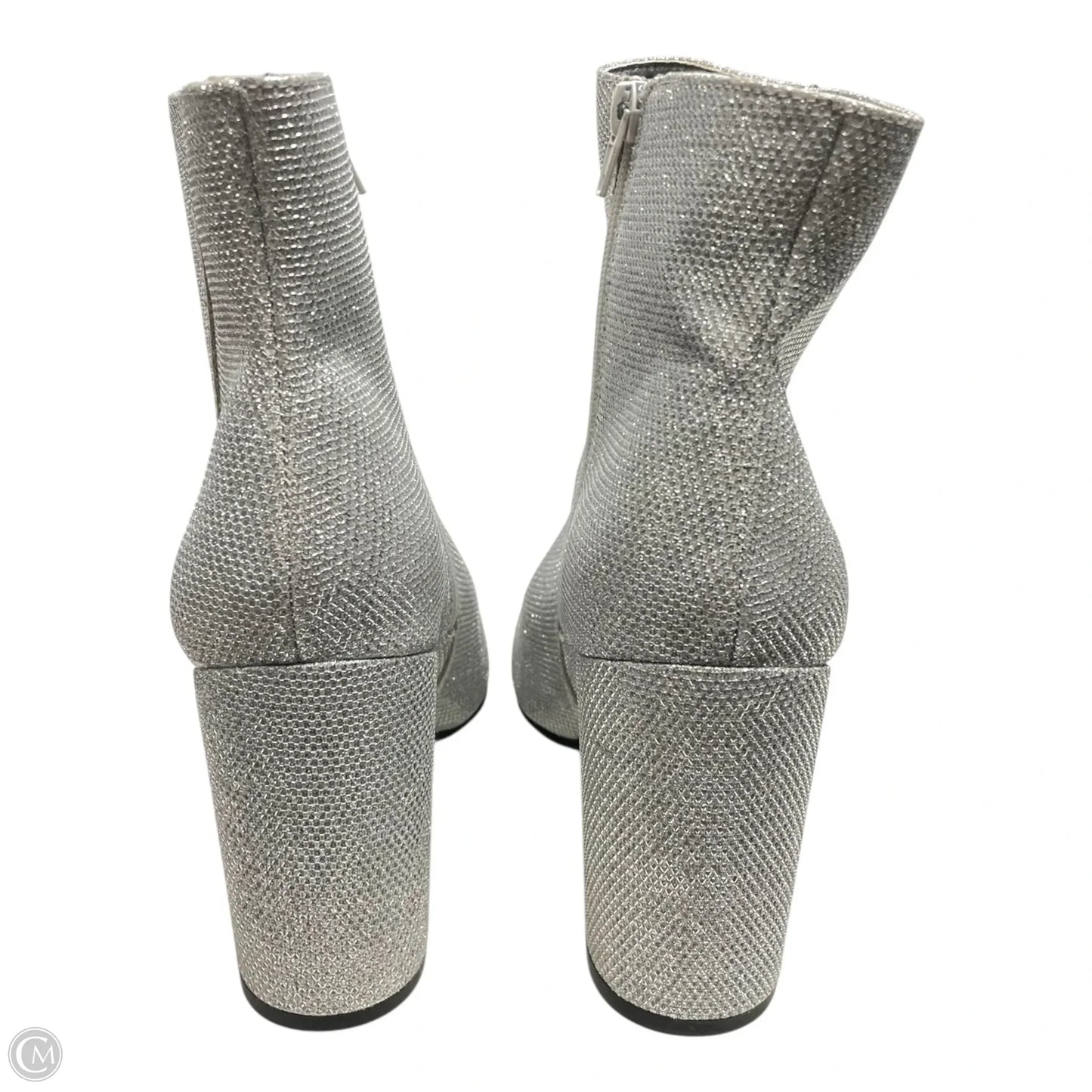 Boots Ankle Heels By Sugar In Silver, Size: 10