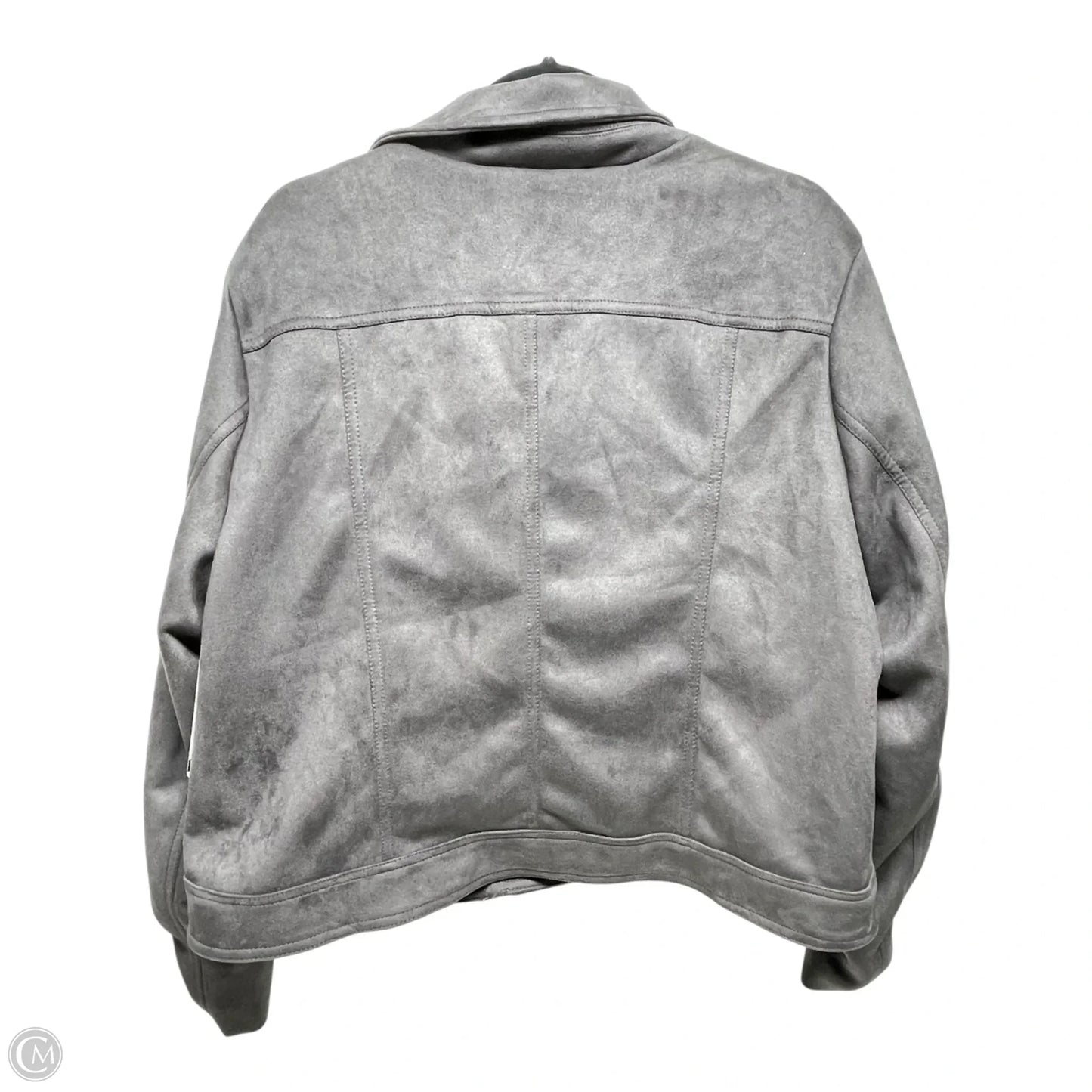 Jacket Faux Fur & Sherpa By Philosophy In Grey, Size: Xxl