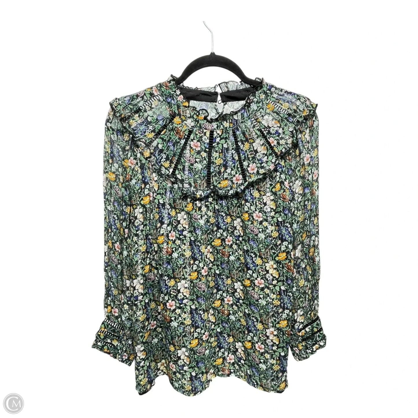 Blouse Long Sleeve By Ranna Gill In Floral Print, Size: Xs