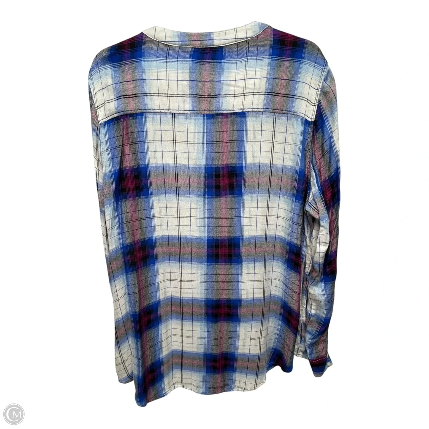 Top Long Sleeve By Express In Plaid Pattern, Size: L