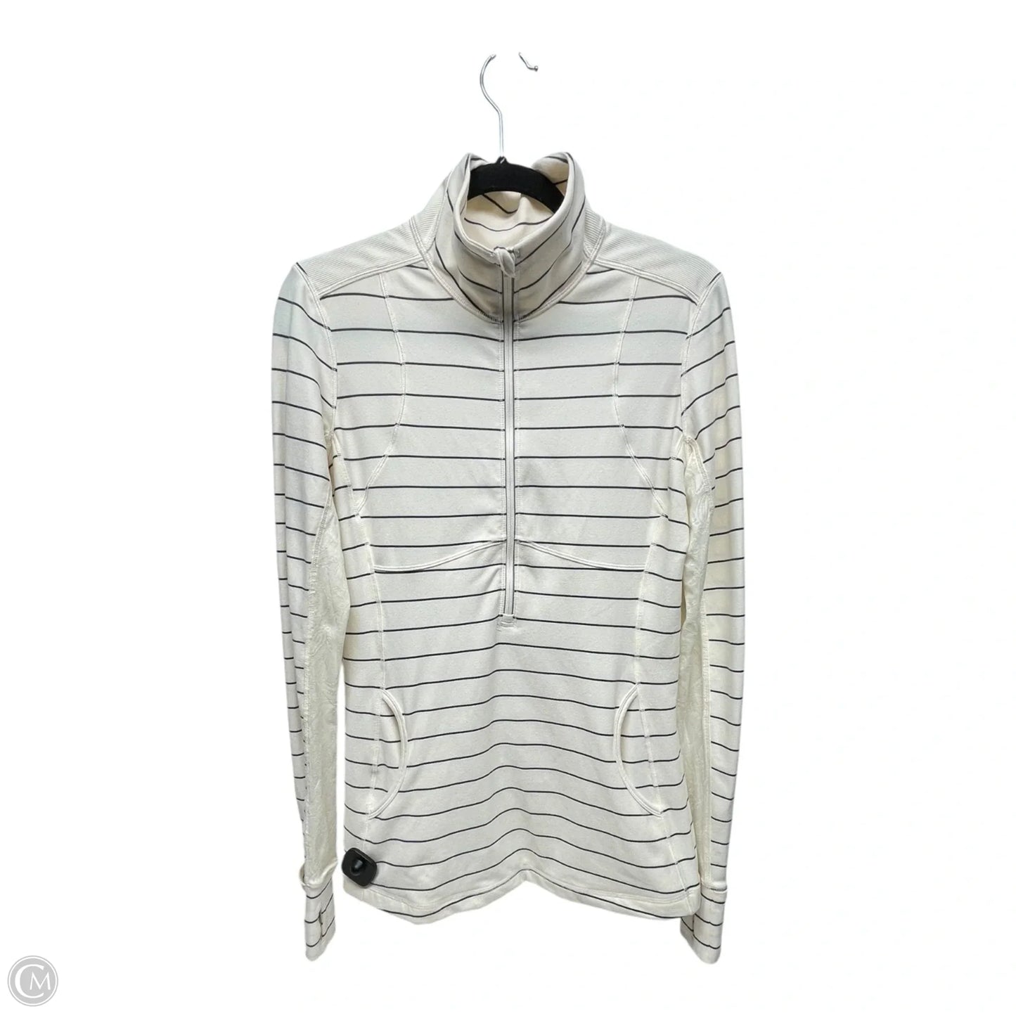 Athletic Sweatshirt Collar By Lululemon In Striped Pattern, Size: 10