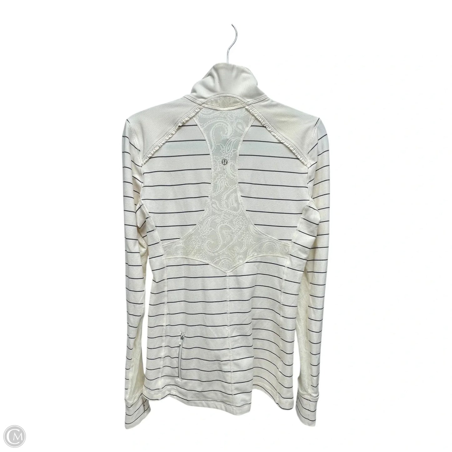 Athletic Sweatshirt Collar By Lululemon In Striped Pattern, Size: 10