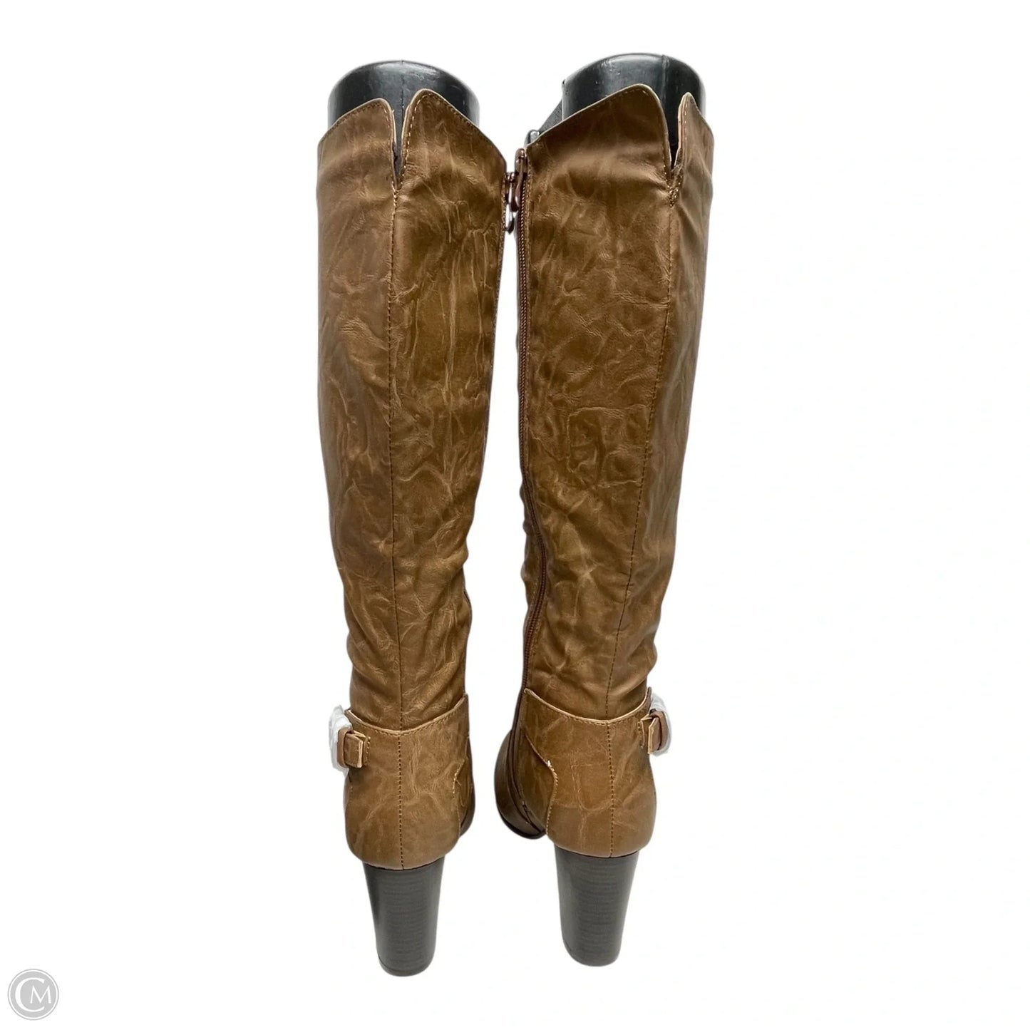 Boots Mid-calf Heels By Journee In Brown, Size: 7