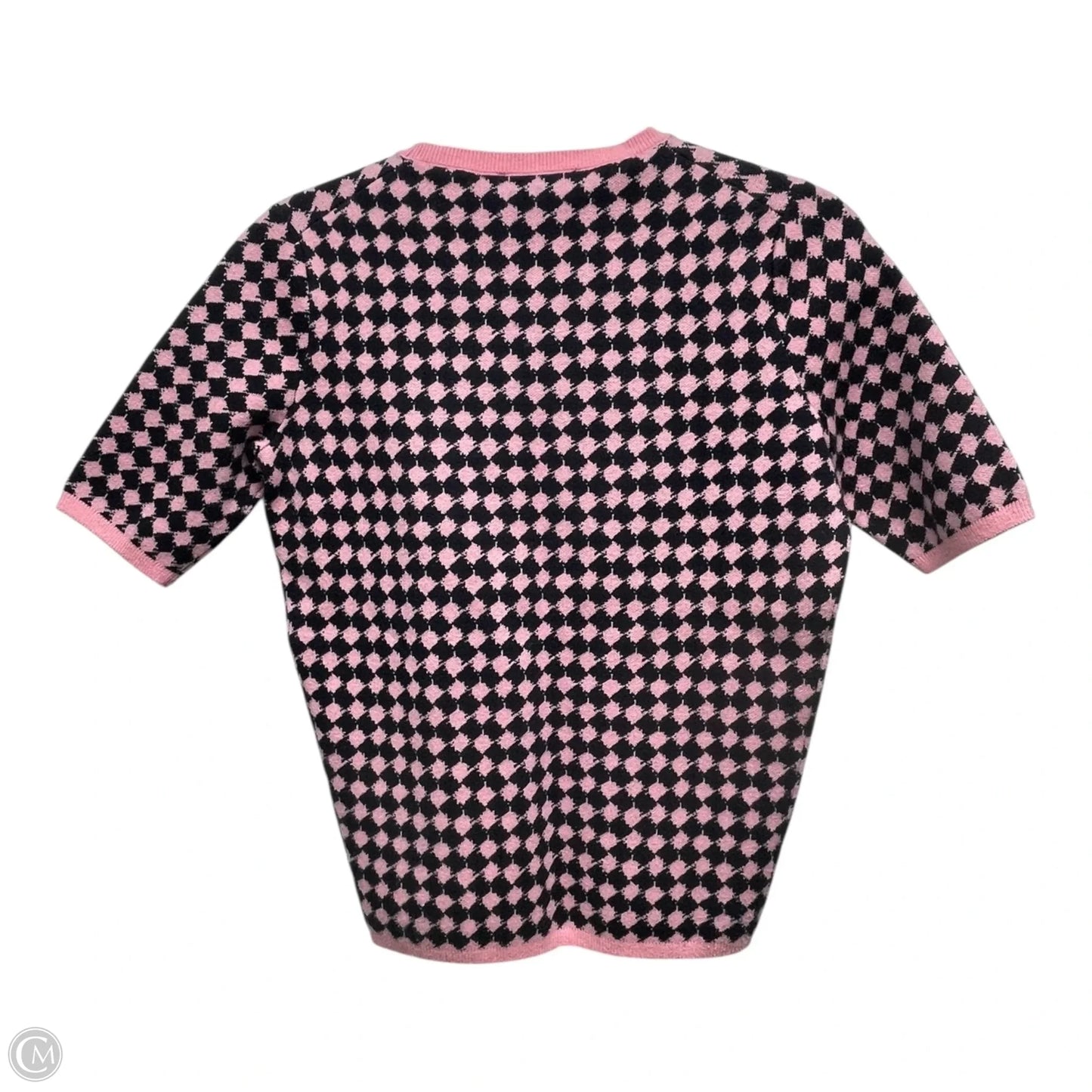 Sweater Short Sleeve By Ann Taylor In Black & Pink, Size: Xxs
