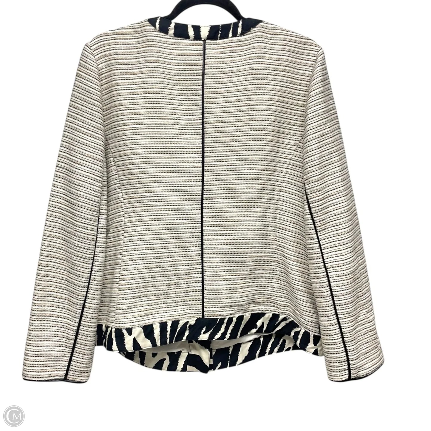Blazer By Chicos In Zebra Print, Size: L