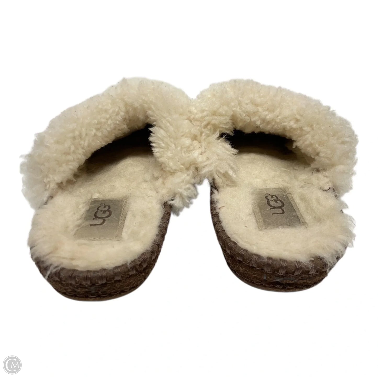 Slippers Designer By Ugg In Brown & Cream, Size: 5