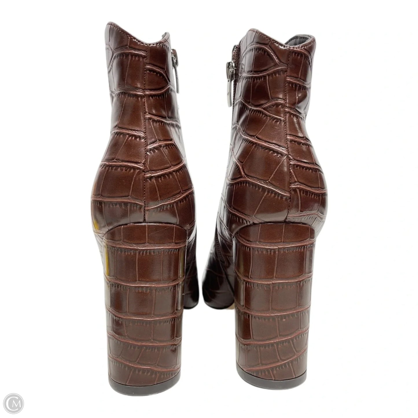 Boots Ankle Heels By Marc Fisher In Brown, Size: 9.5