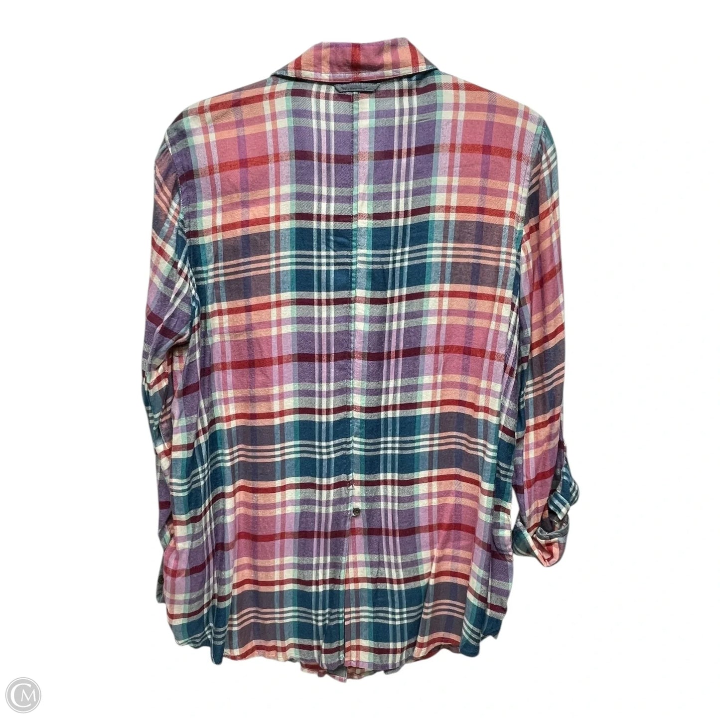 Top Long Sleeve By Lucky Brand In Plaid Pattern, Size: M
