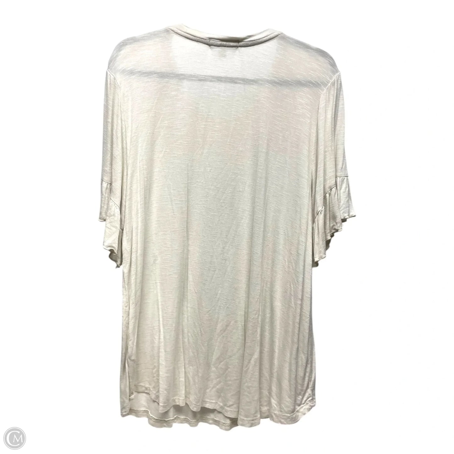 Top Short Sleeve By Knox Rose In Ivory, Size: Xxl