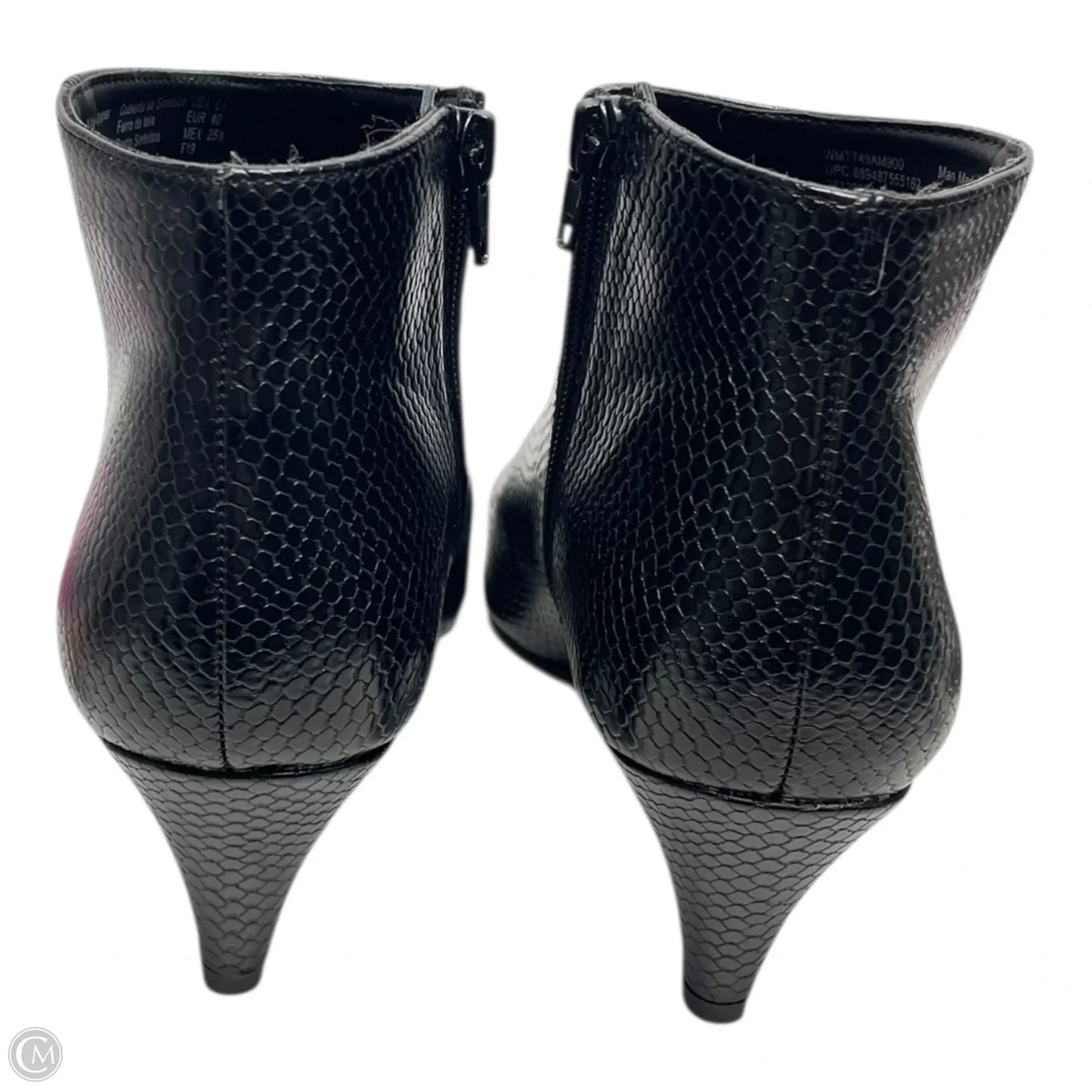 Boots Ankle Heels By Time And Tru In Black, Size: 8.5