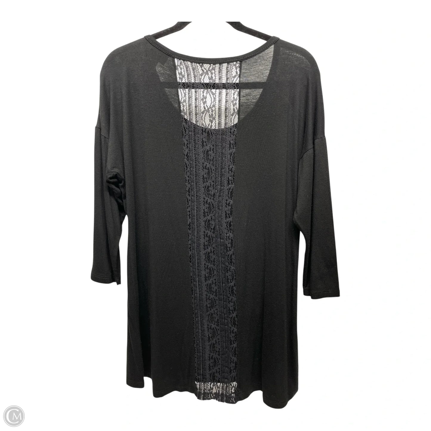 Top 3/4 Sleeve By Shyanne In Black, Size: L