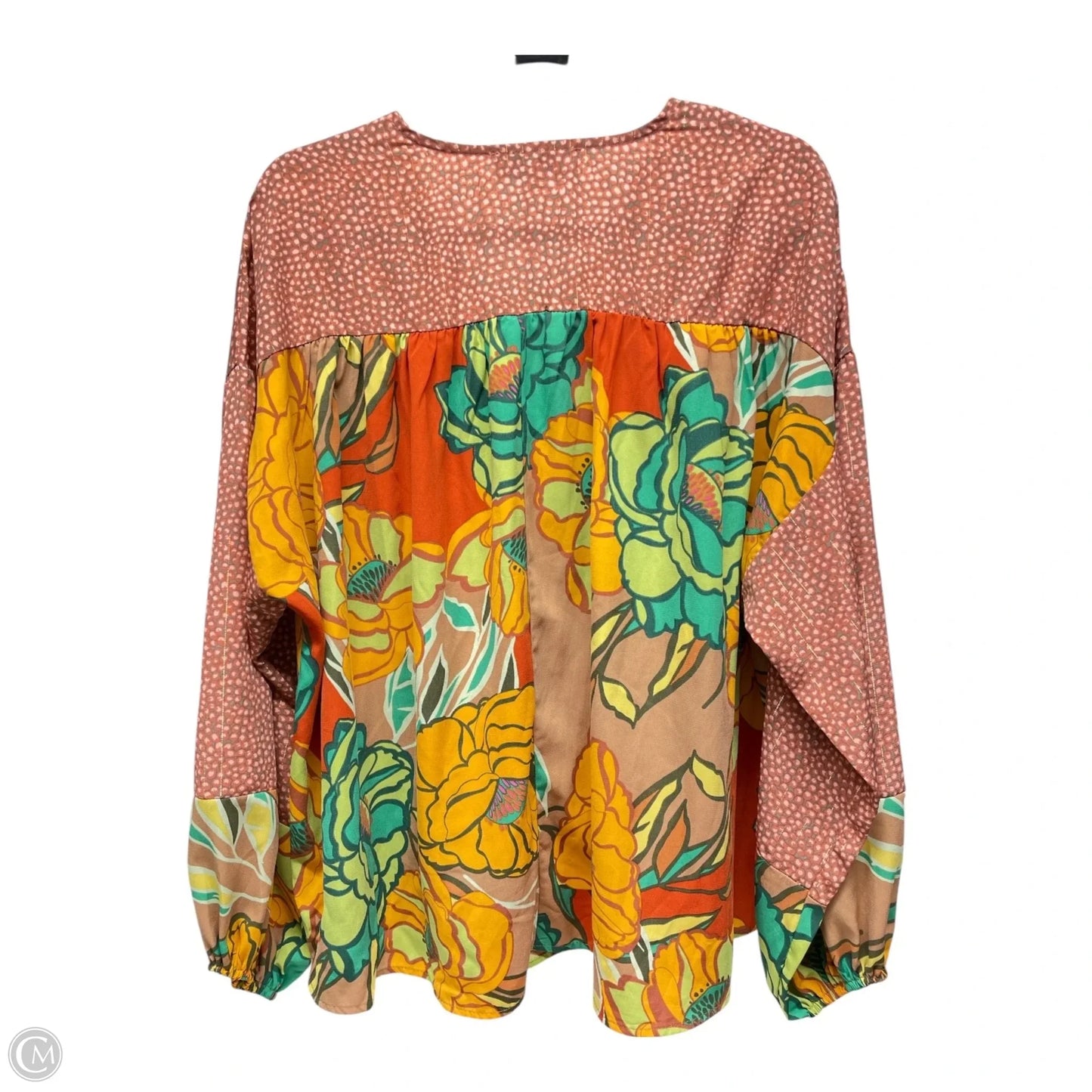 Blouse Long Sleeve By Clothes Mentor In Floral Print, Size: M