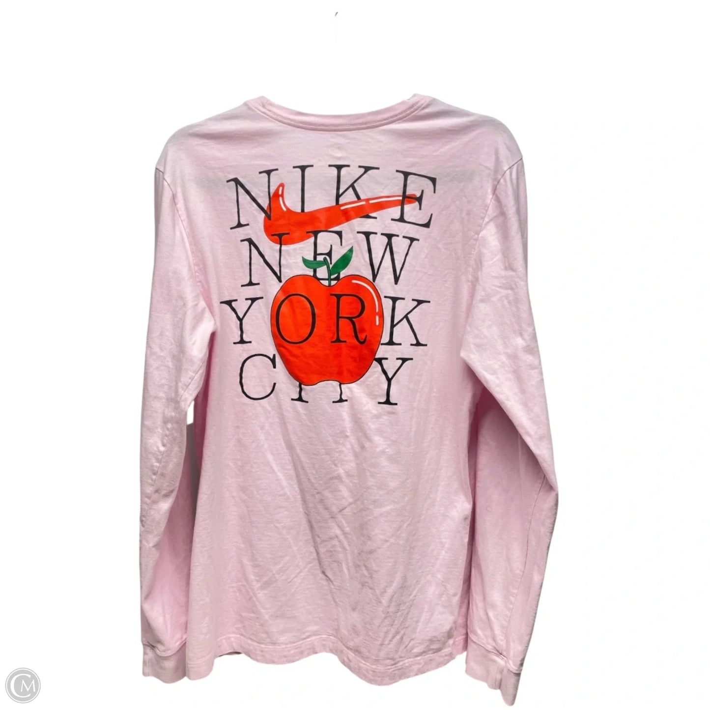 Athletic Top Long Sleeve Crewneck By Nike Apparel In Pink, Size: S