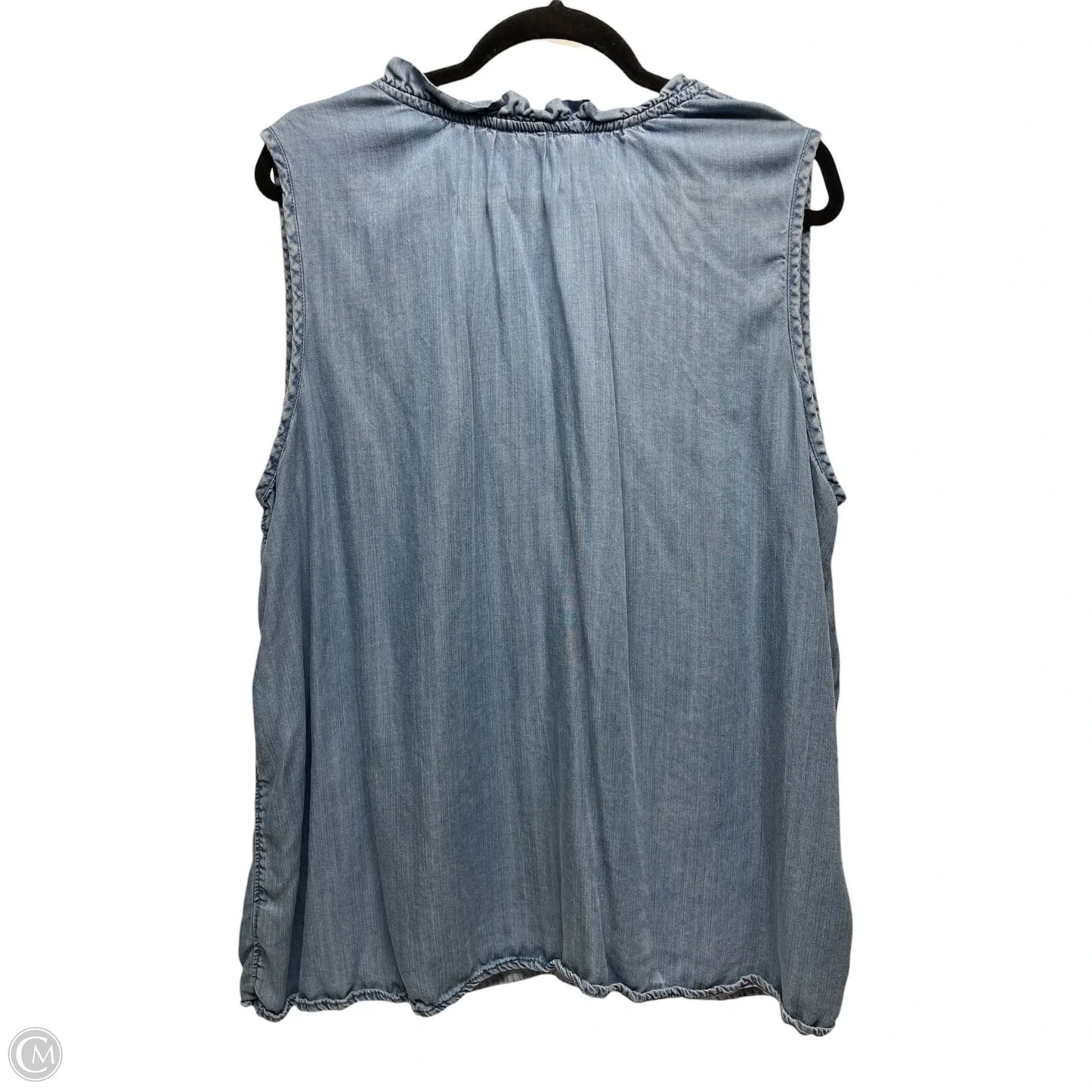 Top Sleeveless By Time And Tru In Blue Denim, Size: 3x