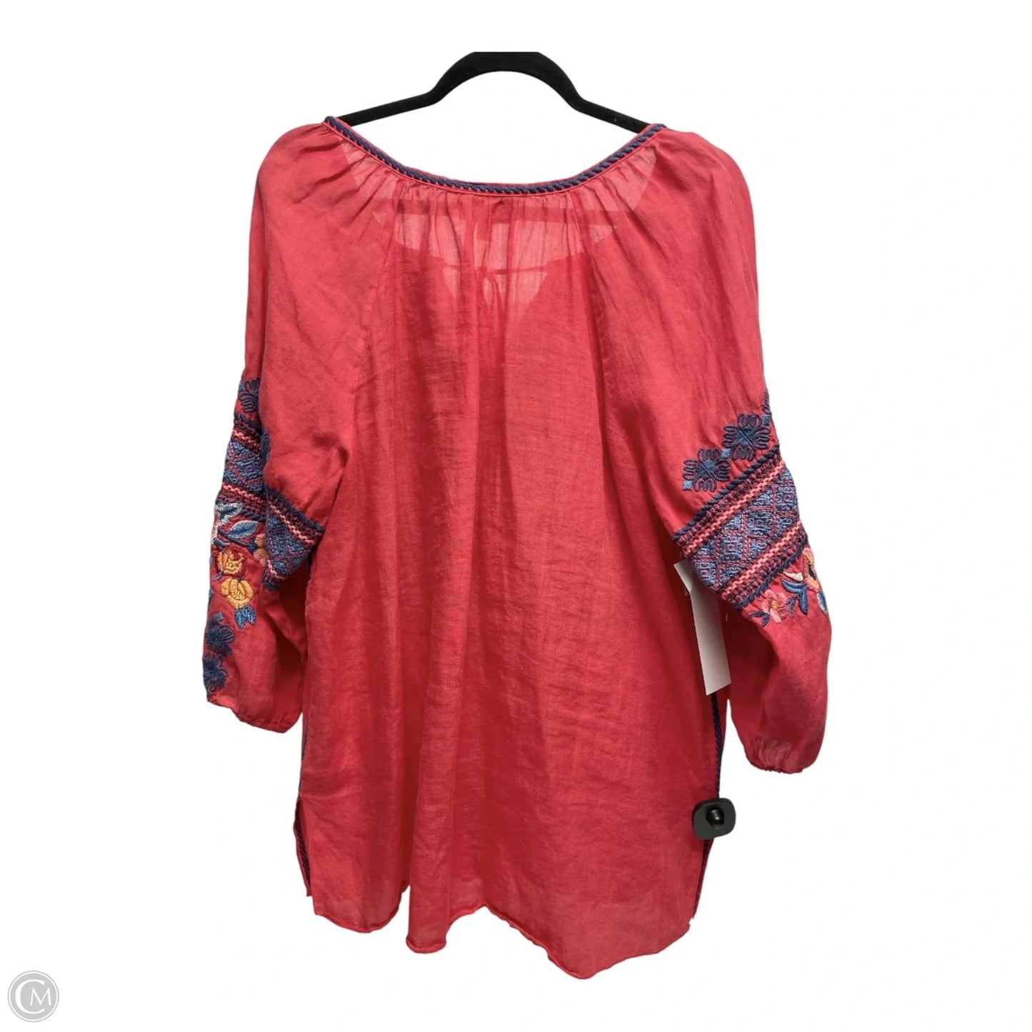 Blouse Designer By Johnny Was In Floral Print, Size: L