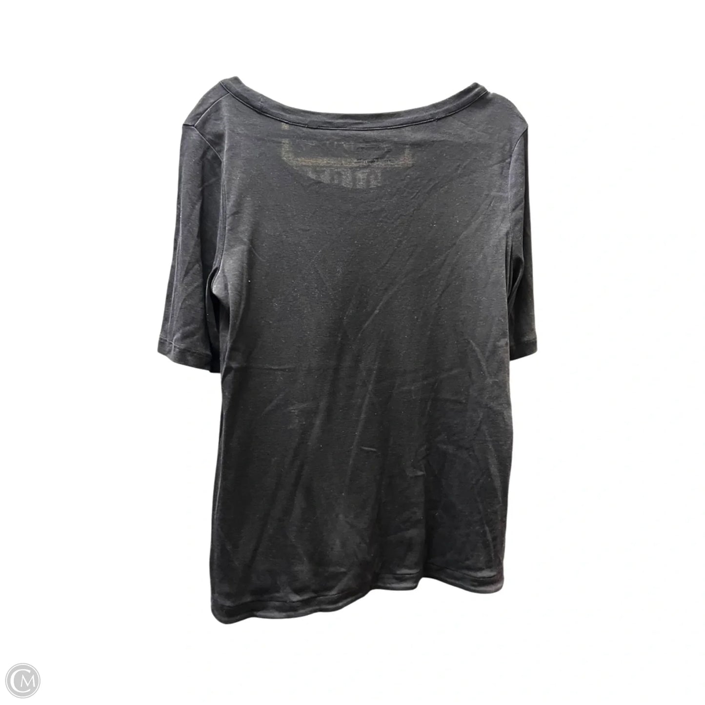 Top Short Sleeve Basic By Talbots In Black, Size: L