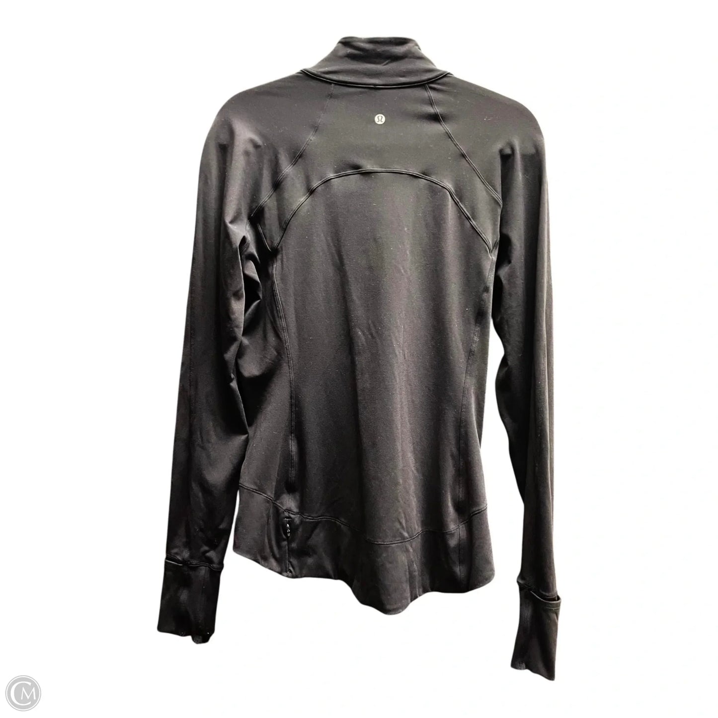 Athletic Top Long Sleeve Collar By Lululemon In Black, Size: M