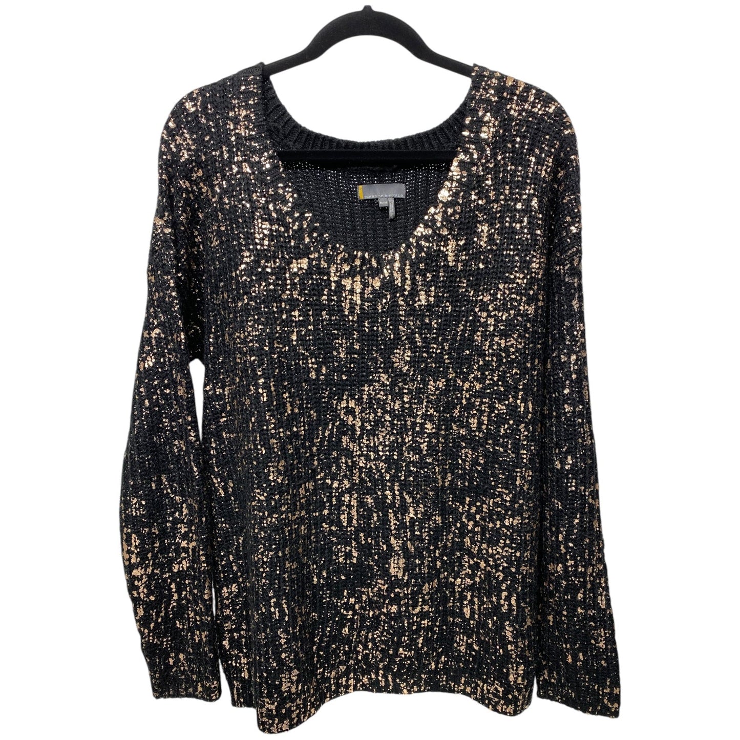 Sweater By Jeans By Buffalo In Black & Gold, Size: M