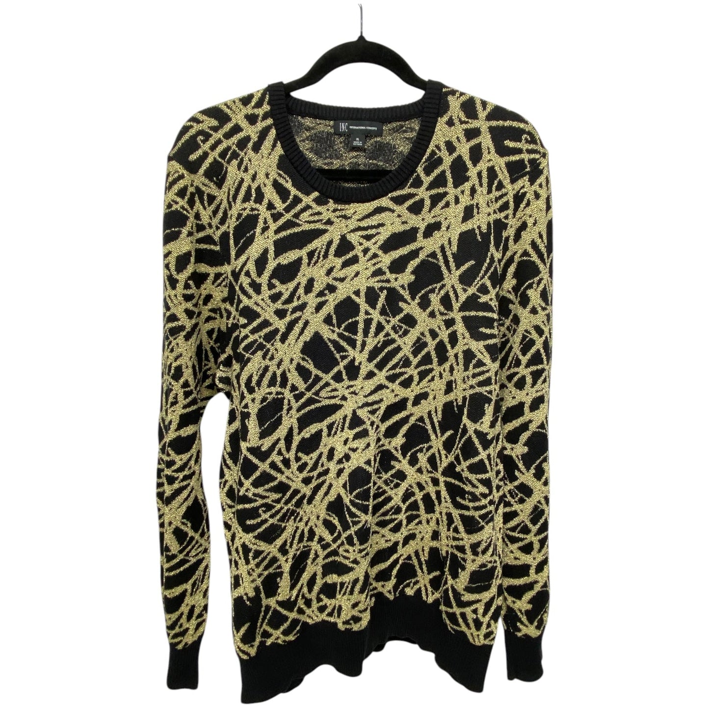 Sweater By International Concepts In Black & Gold, Size: Xl