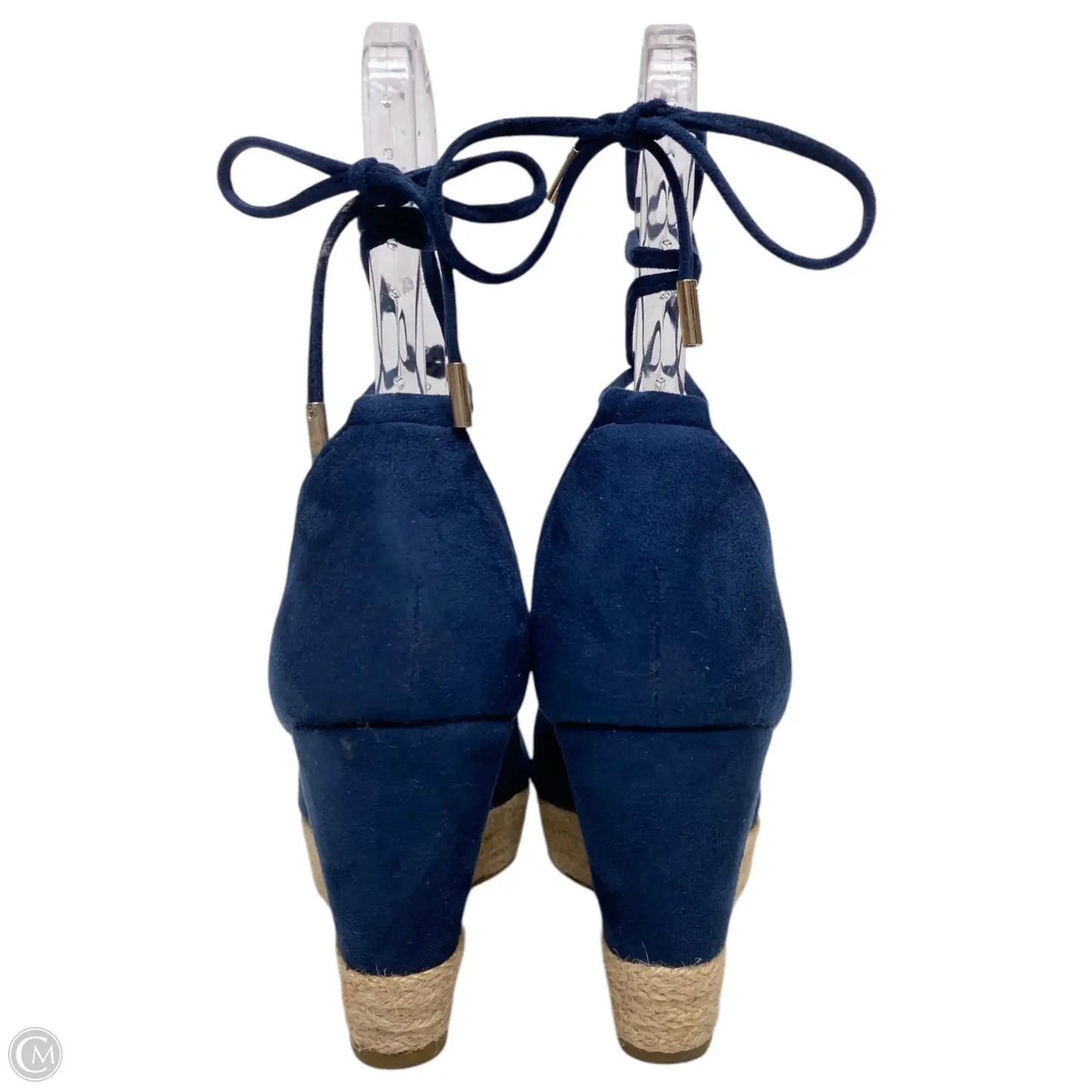 Shoes Heels Wedge By Qupid In Navy, Size: 9