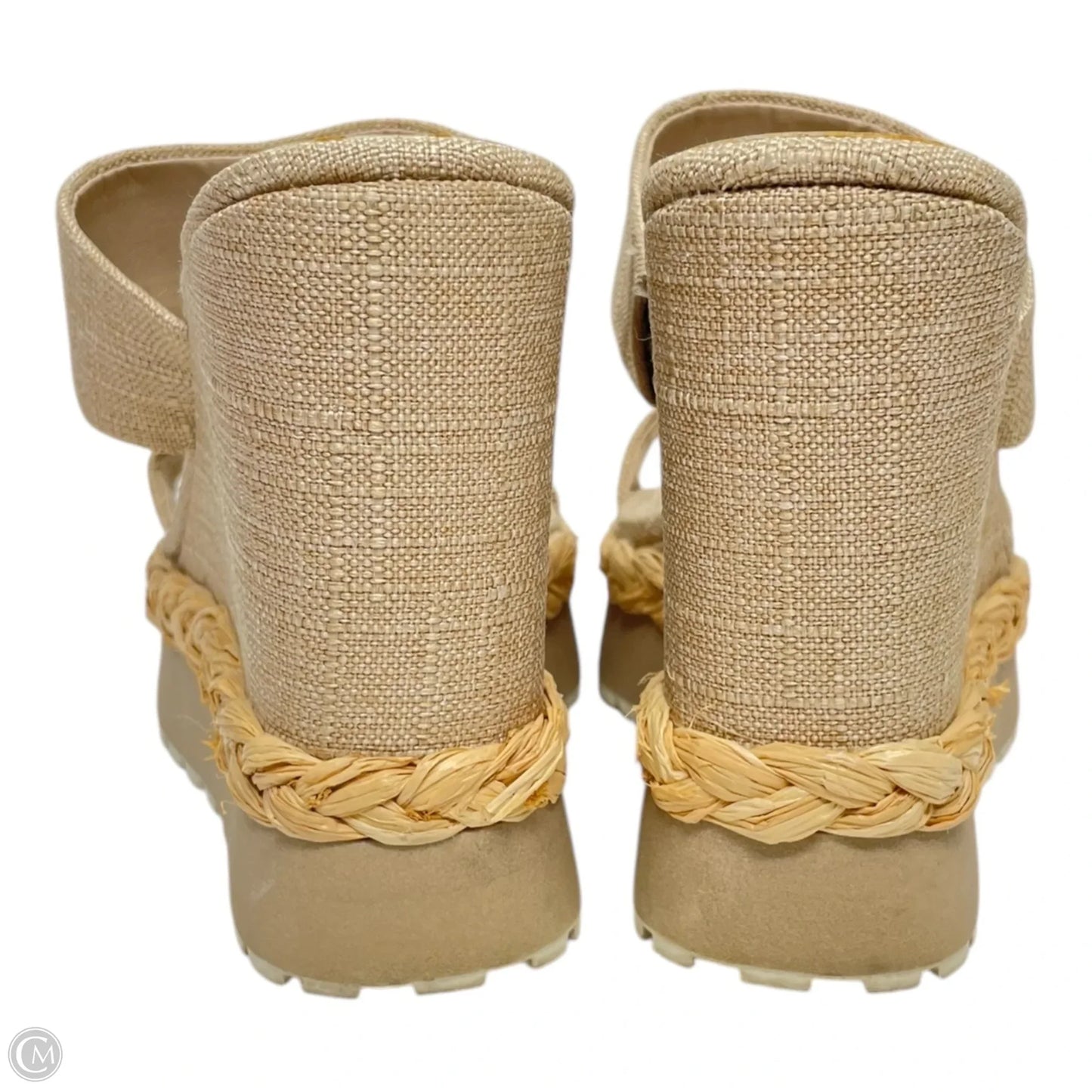 Sandals Heels Wedge By Jennifer Lopez In Tan, Size: 8