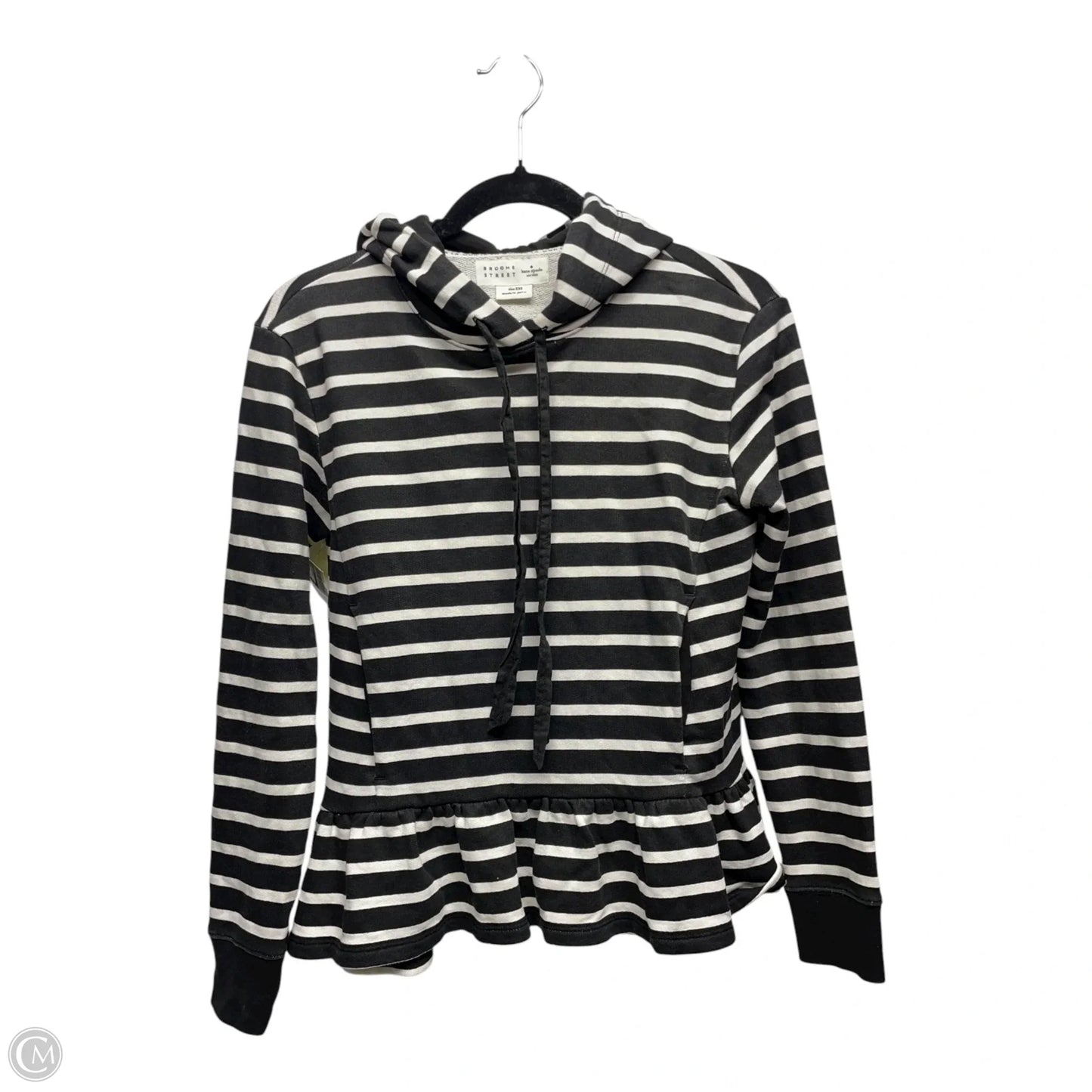 Sweatshirt Designer By Kate Spade In Black & White, Size: Xxs