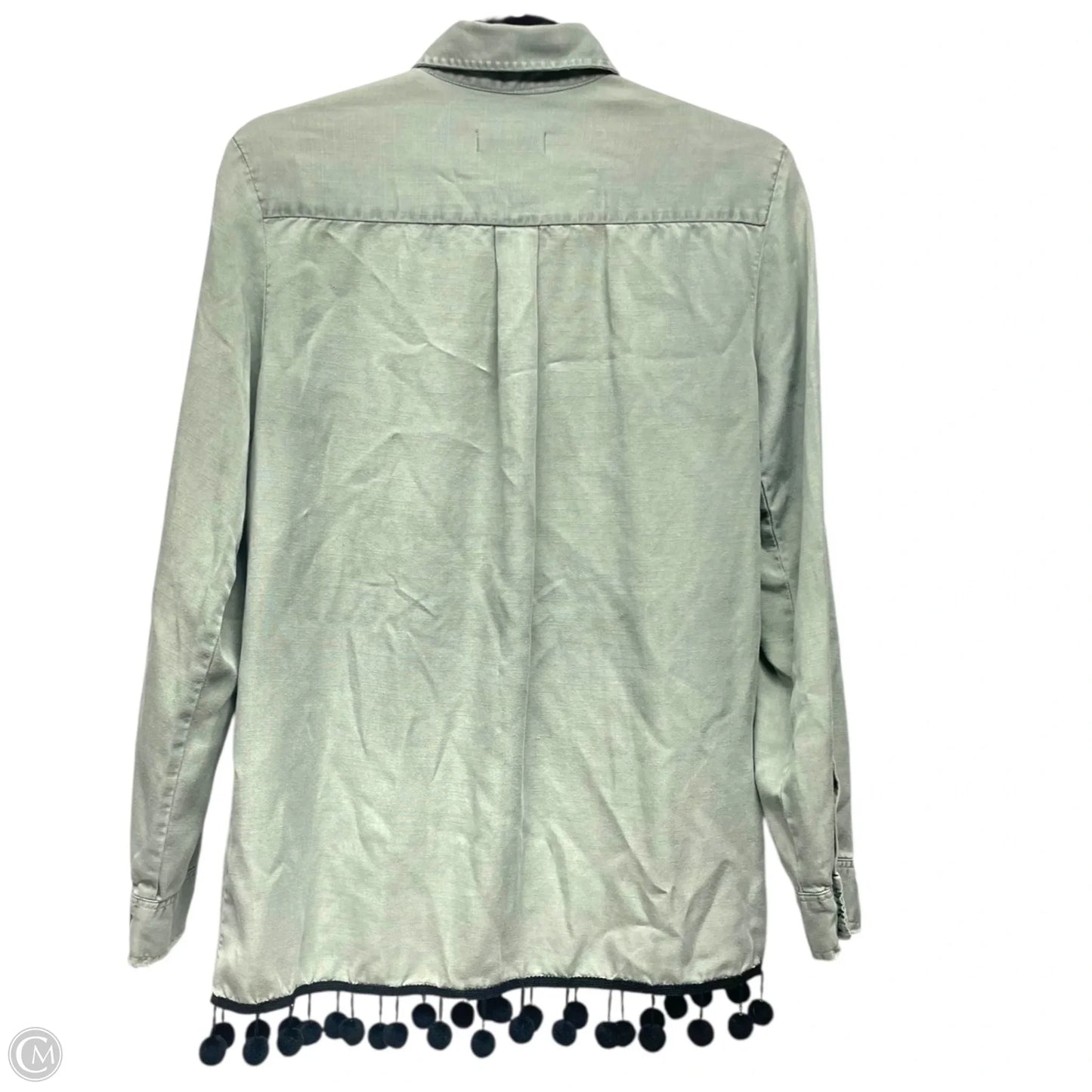 Top Long Sleeve By Zara Women In Green, Size: S