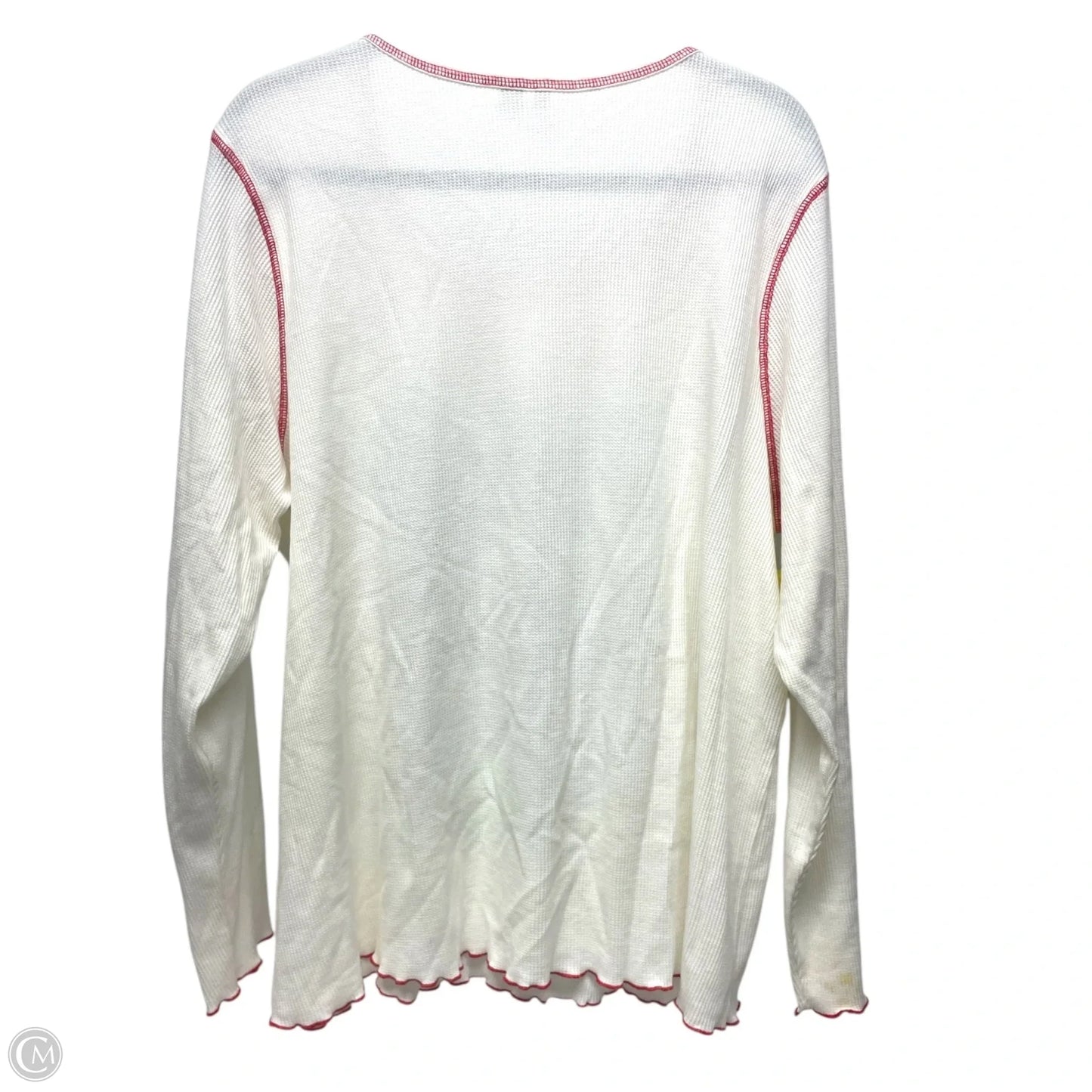 Top Long Sleeve By Cato In Green & White, Size: 2x