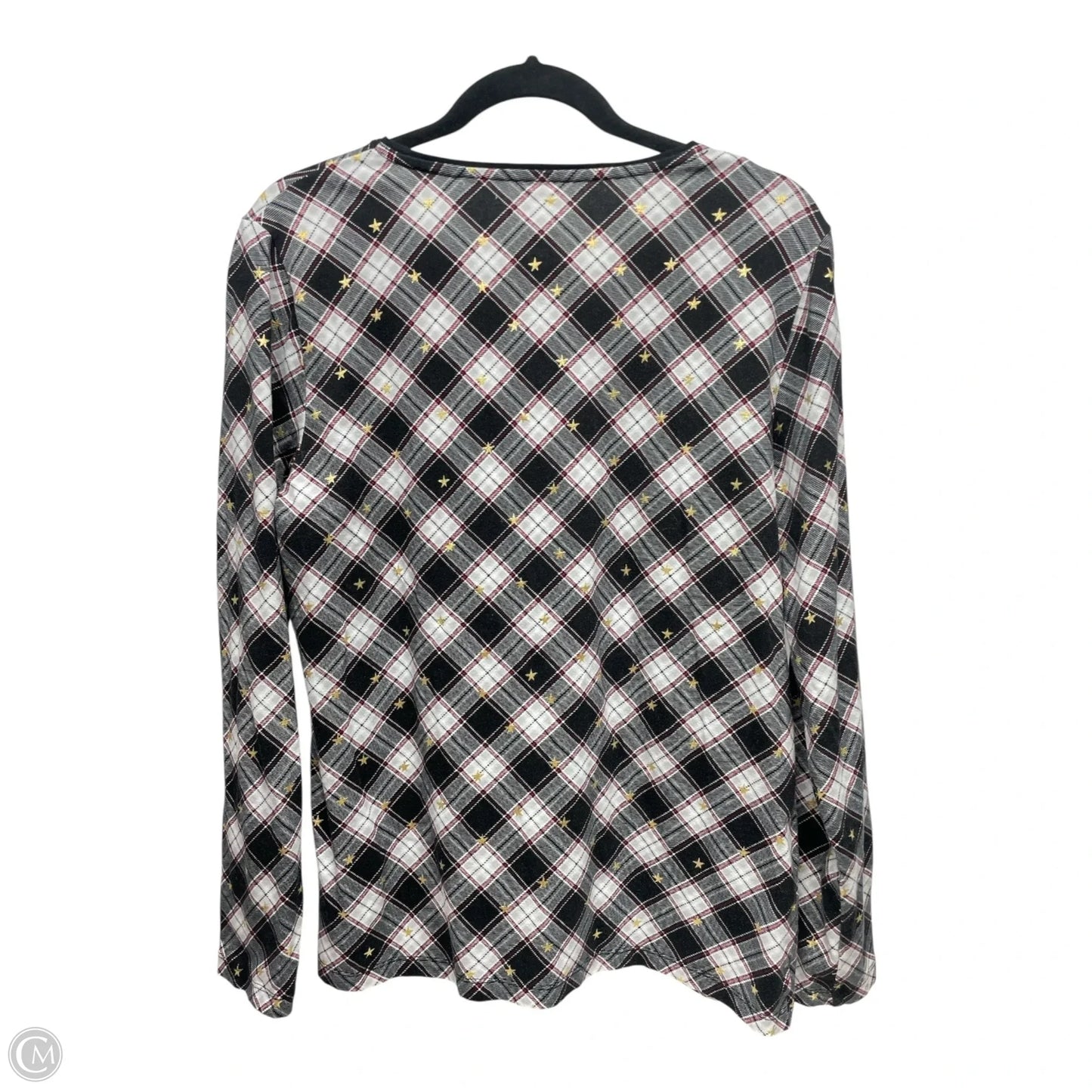 Top Long Sleeve By Talbots In Plaid Pattern, Size: L