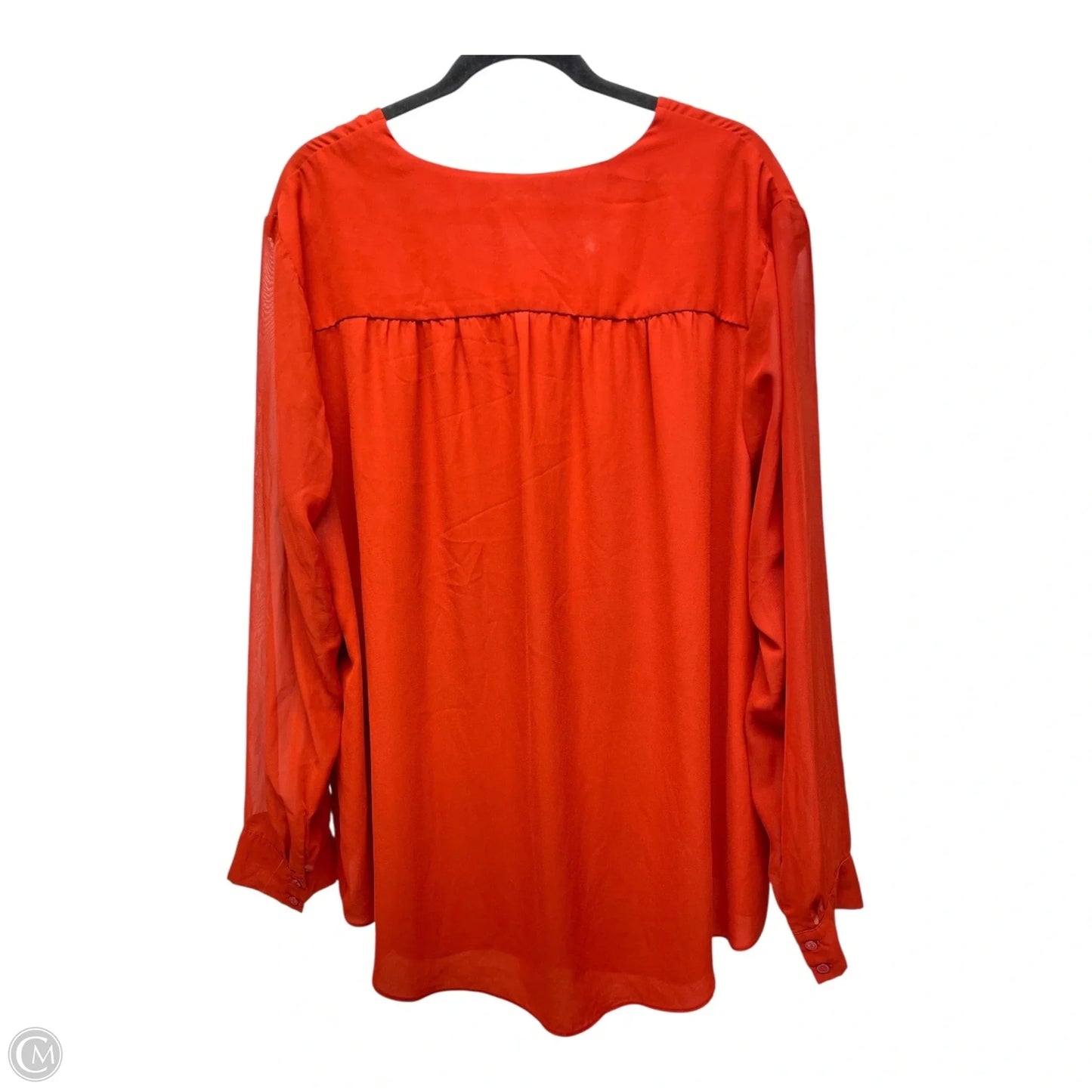 Top Long Sleeve By Cato In Orange, Size: 3x